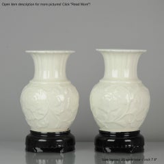 Pair of Chinese 1978 Dehua Monochrome White Porcelain Vases China PRoC