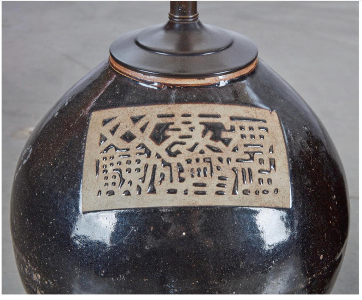 Paar japanische Keramik-Aufbewahrungsgefäß-Lampen aus dem 19. Jahrhundert, Billy Haines zugeschrieben (Chinesischer Export) im Angebot