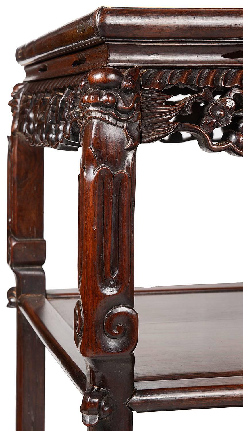 Chinese Export Pair of Chinese 19th Century Hardwood Stands For Sale