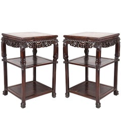 Pair of Chinese 19th Century Hardwood Stands