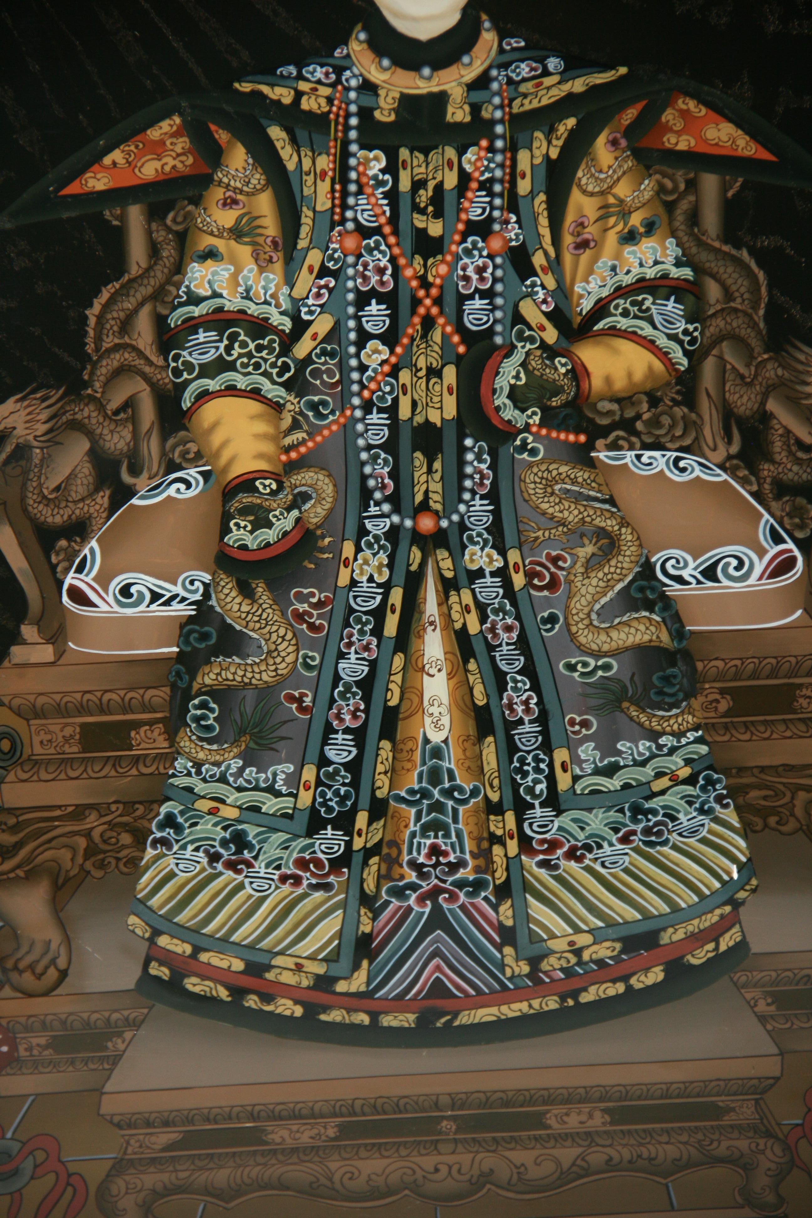 Paar chinesische Ancestor-Reverse-Gemälde auf Glas (Handbemalt) im Angebot