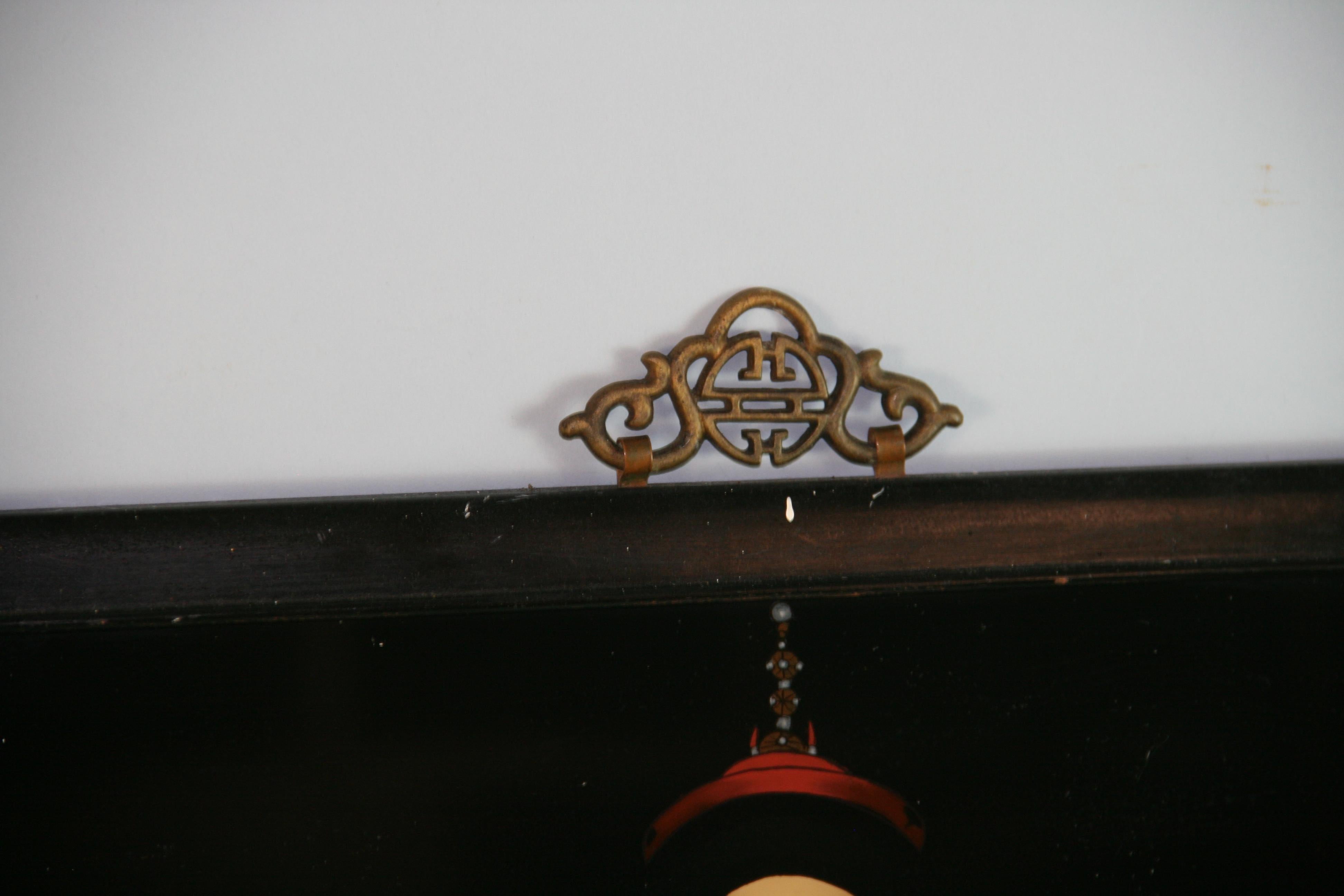 Paar chinesische Ancestor-Reverse-Gemälde auf Glas im Angebot 3