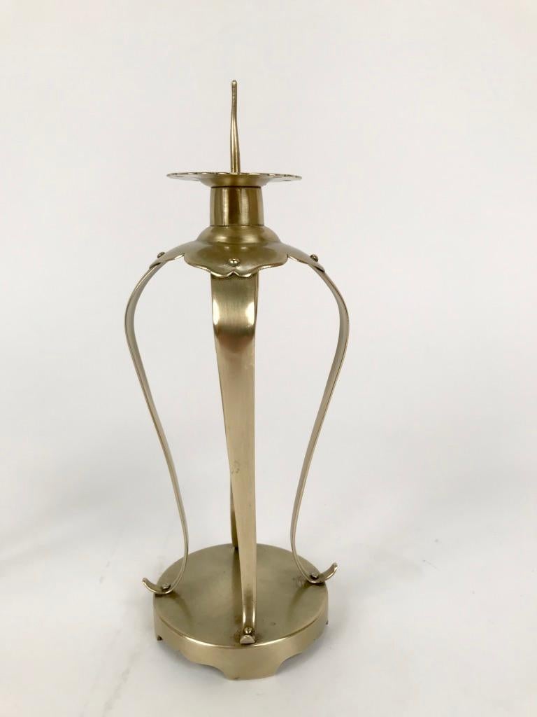 Pair of Japanese Brass Candlesticks For Sale at 1stDibs