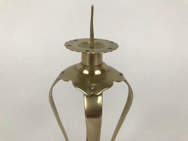 Pair of Japanese Brass Candlesticks For Sale at 1stDibs