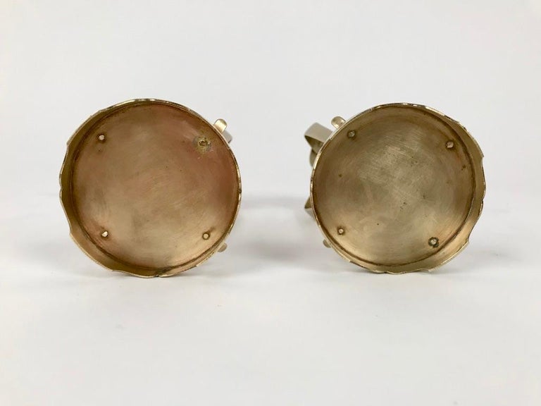 Pair of Japanese Brass Candlesticks For Sale at 1stDibs