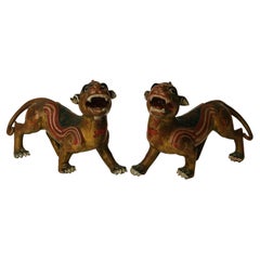 Antique Pair Chinese Bronze Pi Xiu