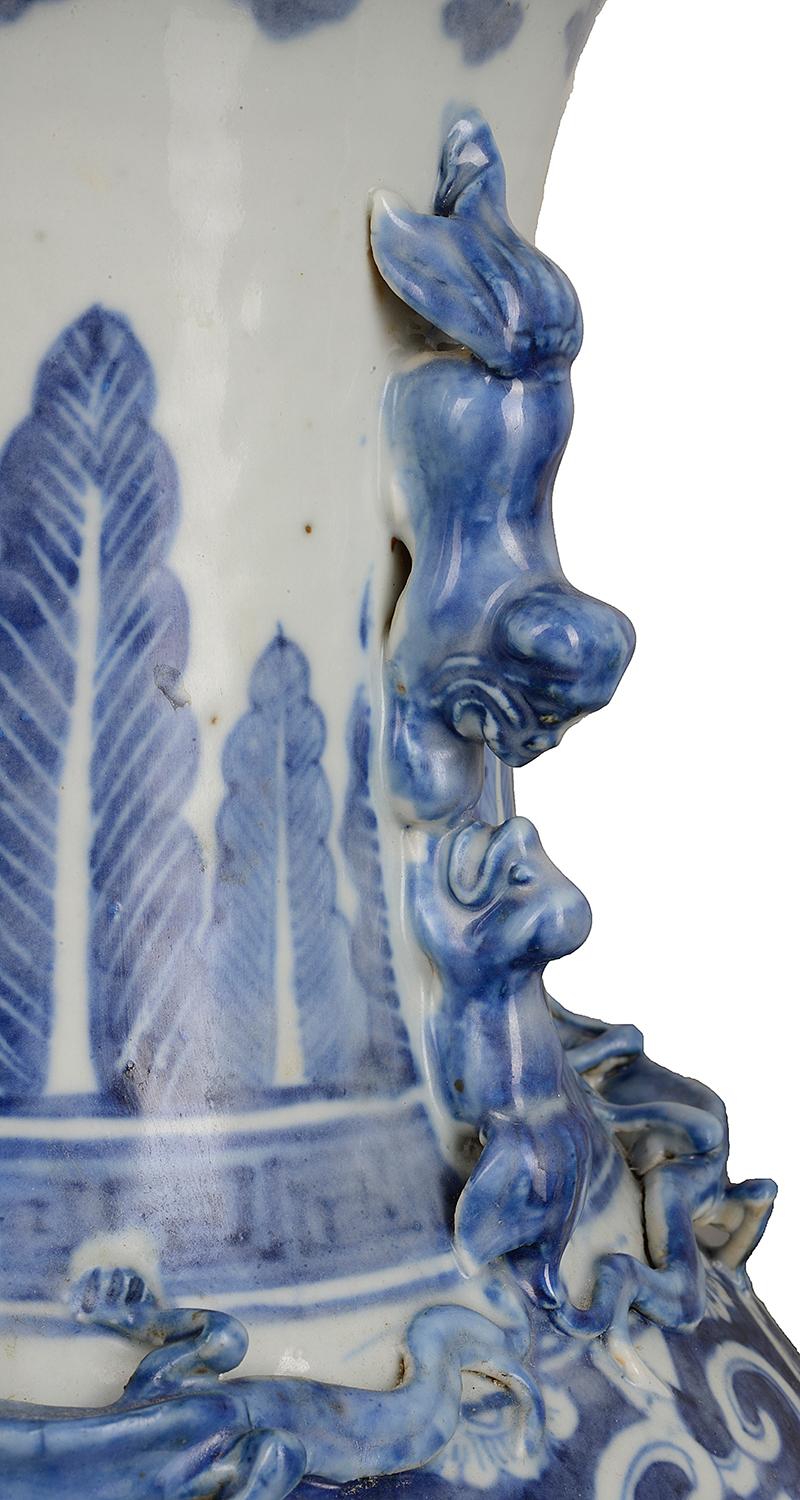 vintage blue and white vases