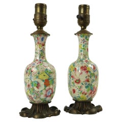 Pair of Chinese Ceramic Boudoir Lamps