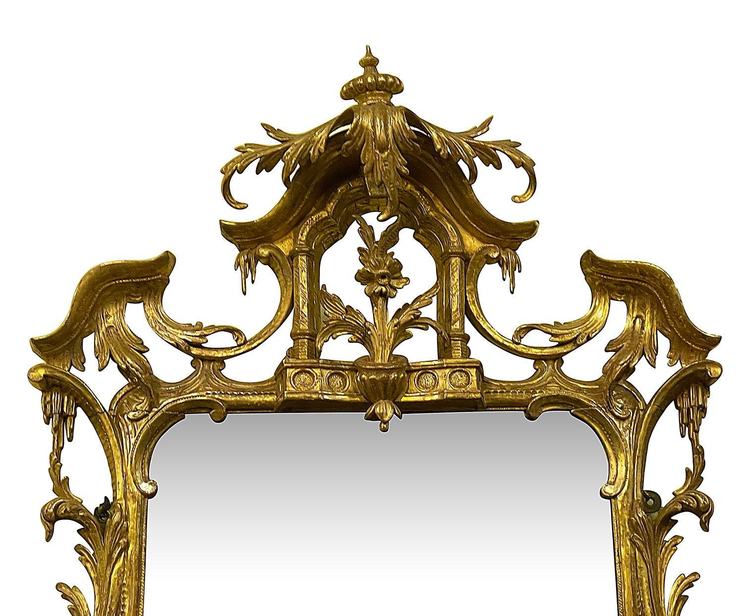 Anglais Paire de miroirs muraux chinois de style Chippendale, 19e siècle en vente