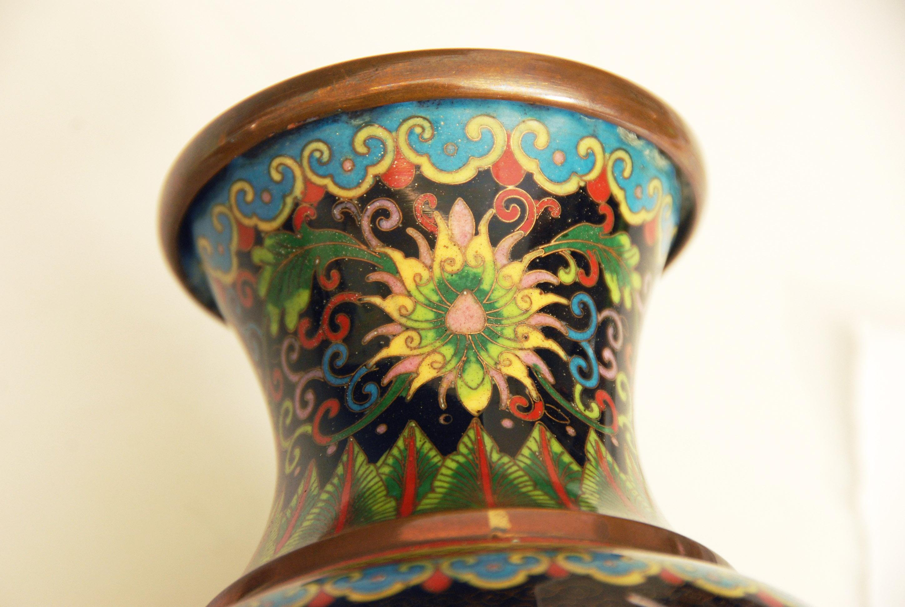 cloisonne vase dragon