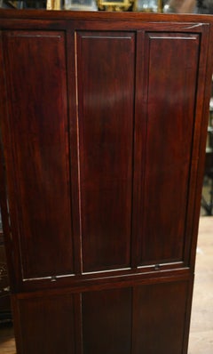 Pair Chinese Display Cabinets Mother of Pearl Inlay 1900