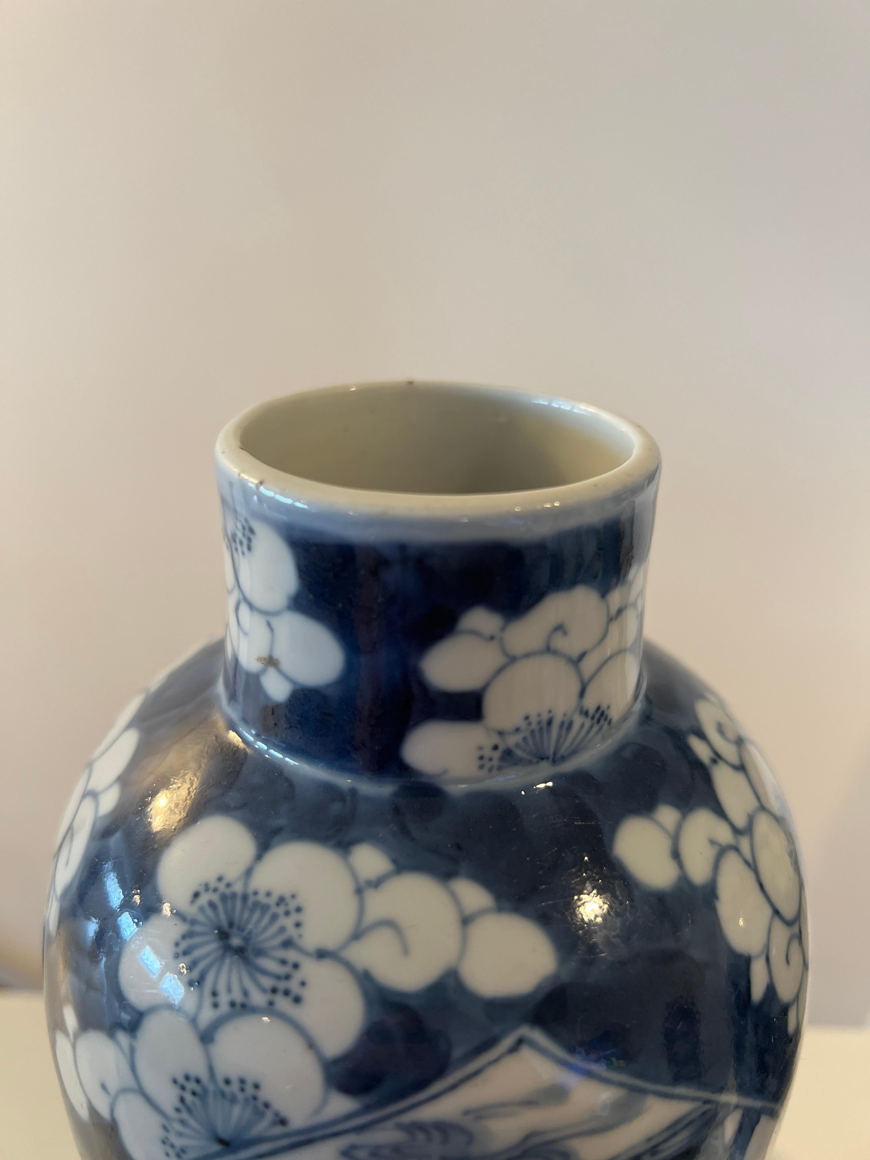 20th Century Pair, Chinese Export Figural Blue & White Hongxian Porcelain Vases C. 1915 For Sale