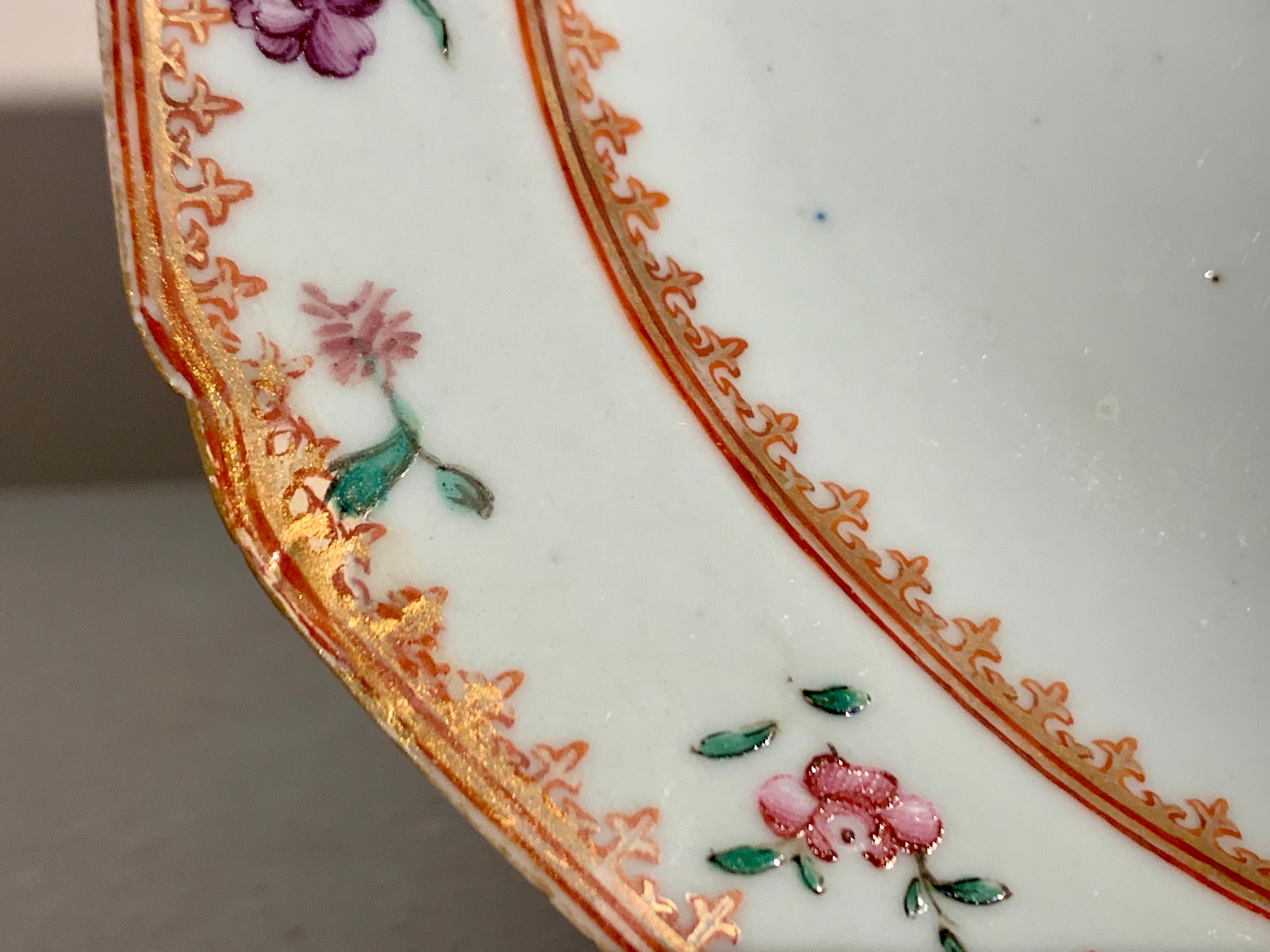 Pair Chinese Export Porcelain Permbridge Armorial Plates, mid 18th c, China For Sale 3