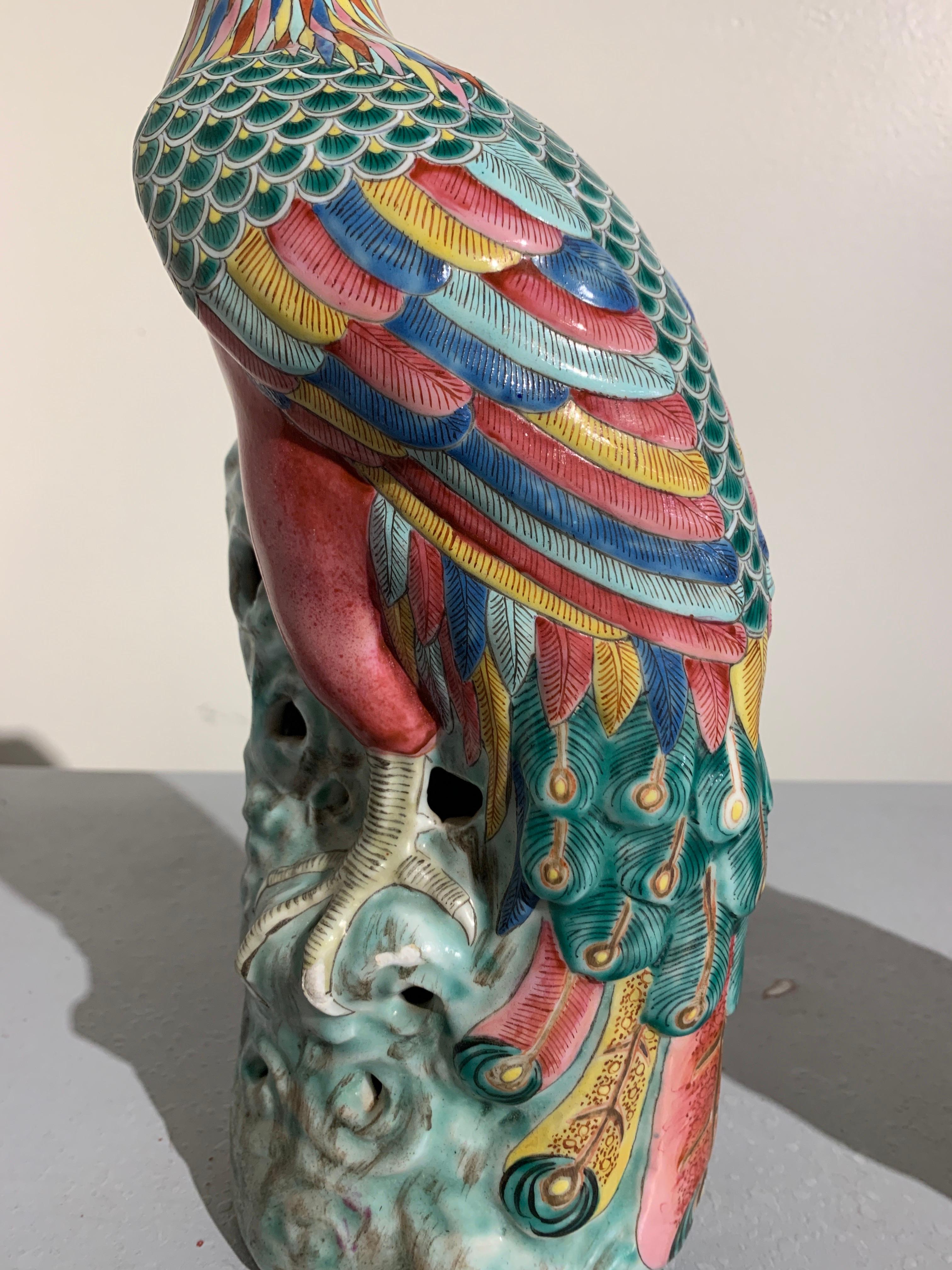 Chinese Famille Rose Porcelain Phoenix, Republic Period Early 20th Century, Pair 5