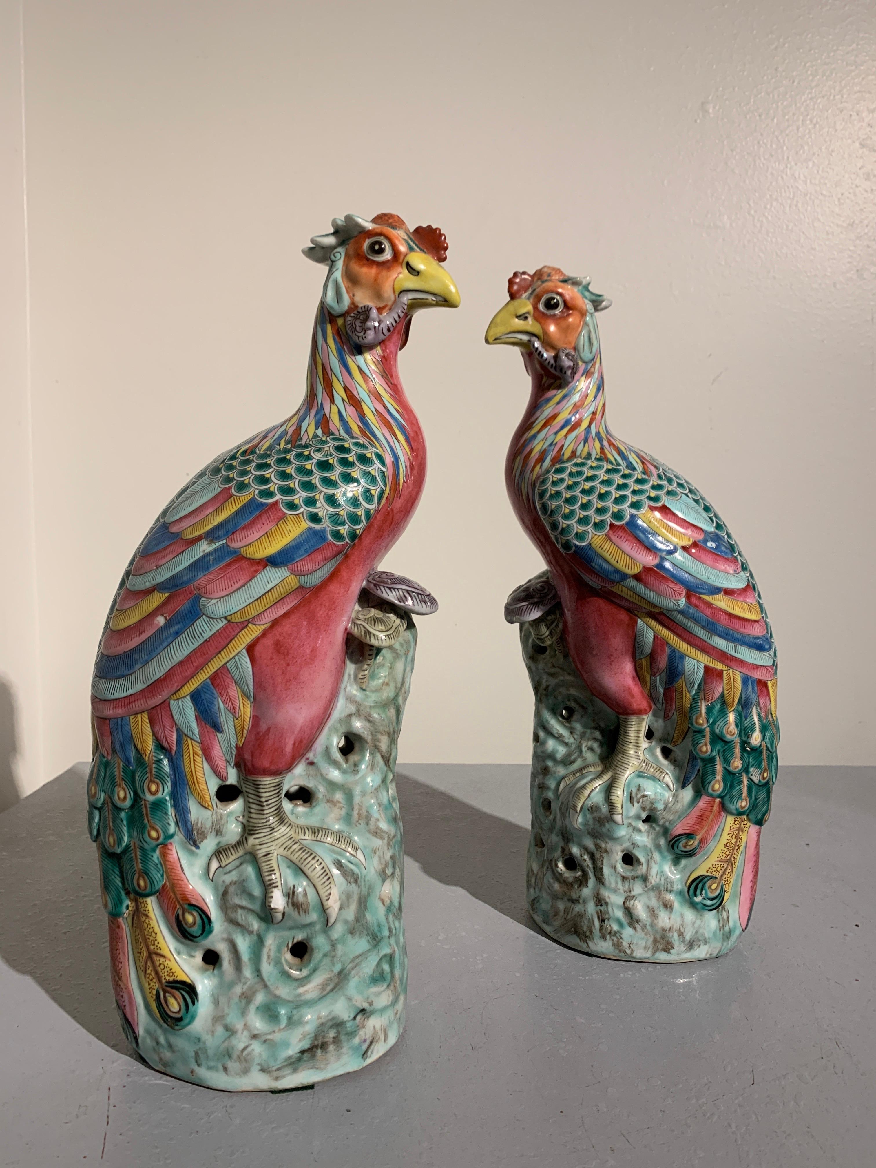 Chinese Famille Rose Porcelain Phoenix, Republic Period Early 20th Century, Pair 13