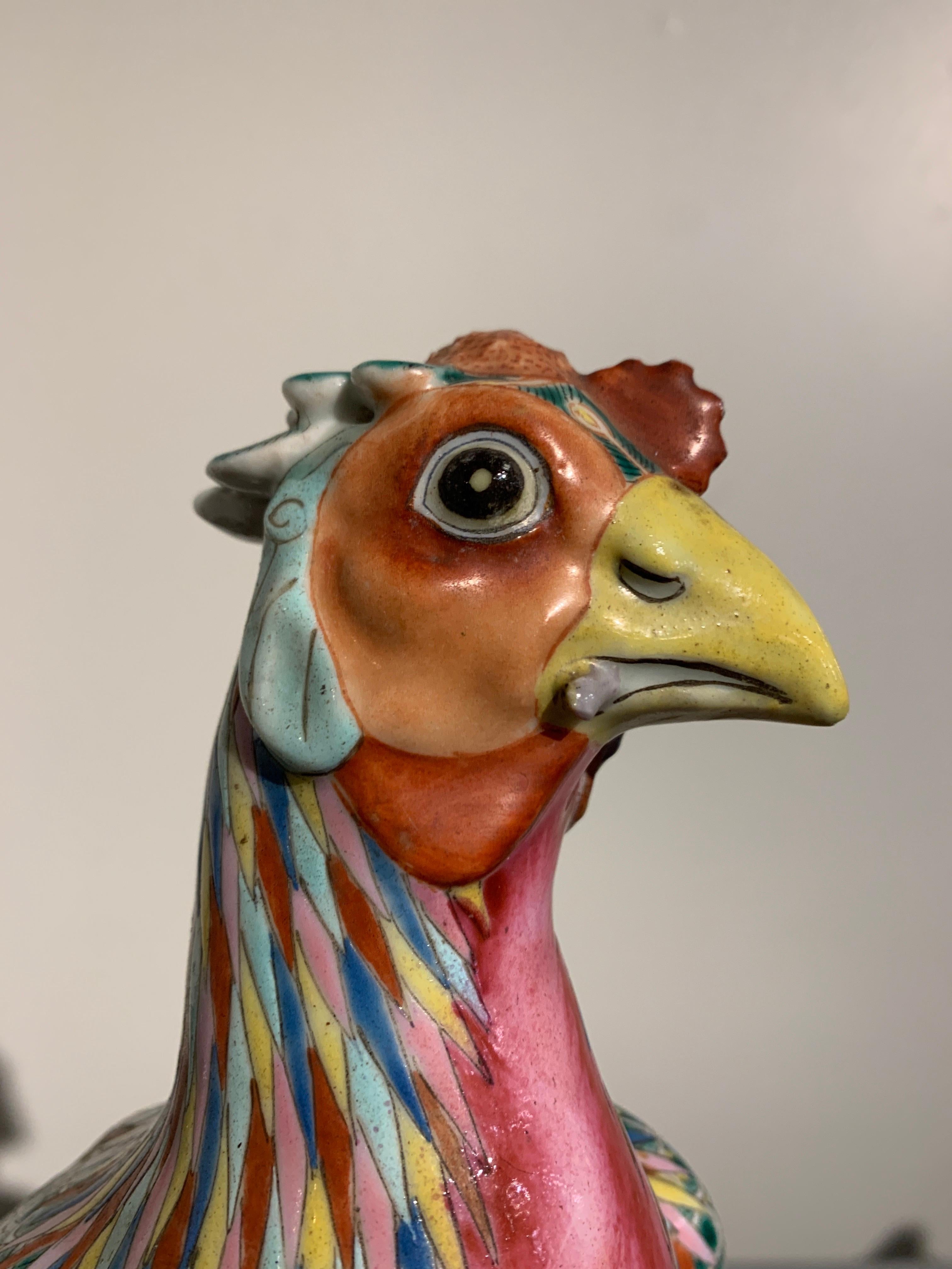 Chinese Famille Rose Porcelain Phoenix, Republic Period Early 20th Century, Pair 1