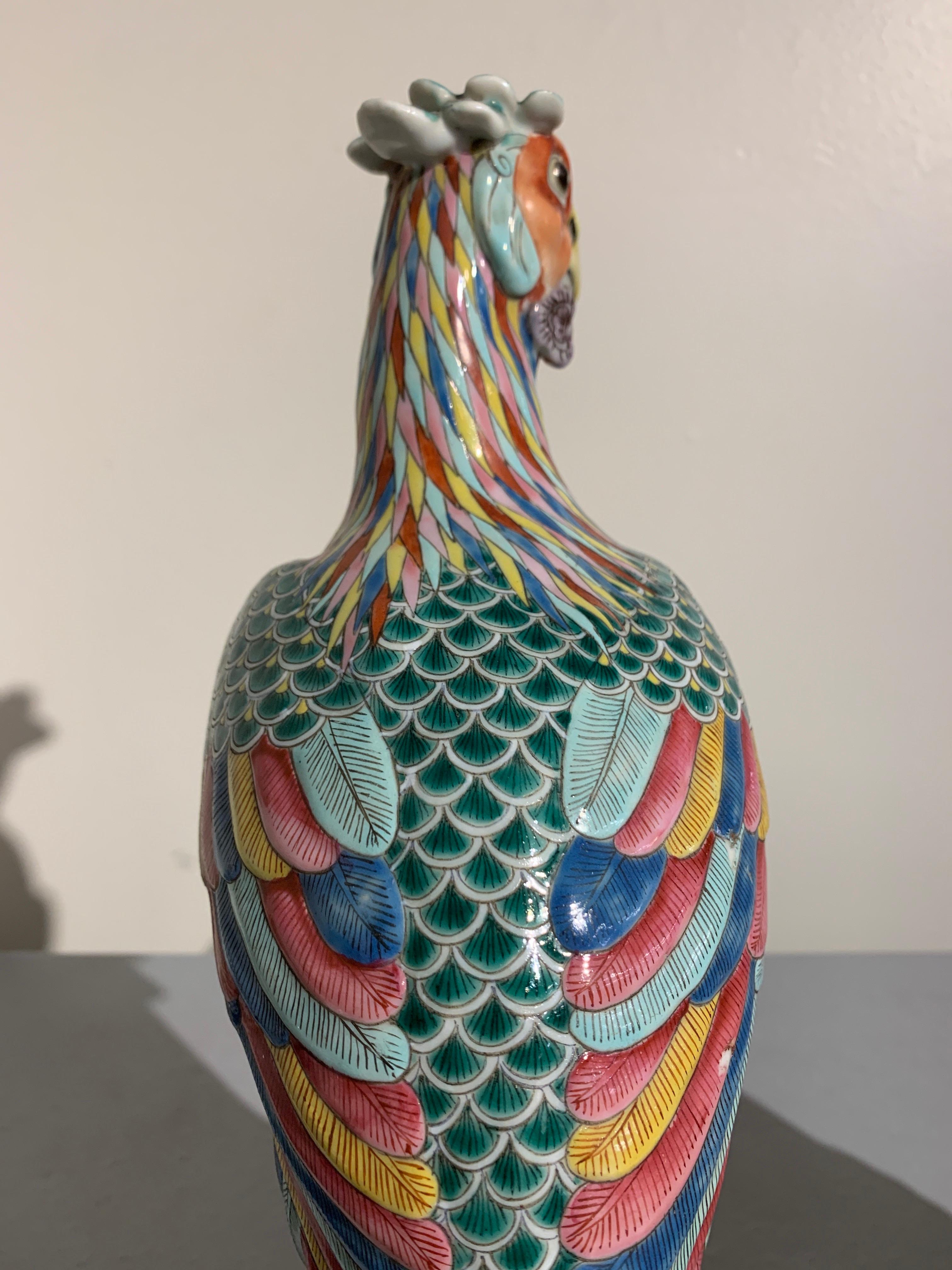 Chinese Famille Rose Porcelain Phoenix, Republic Period Early 20th Century, Pair 3