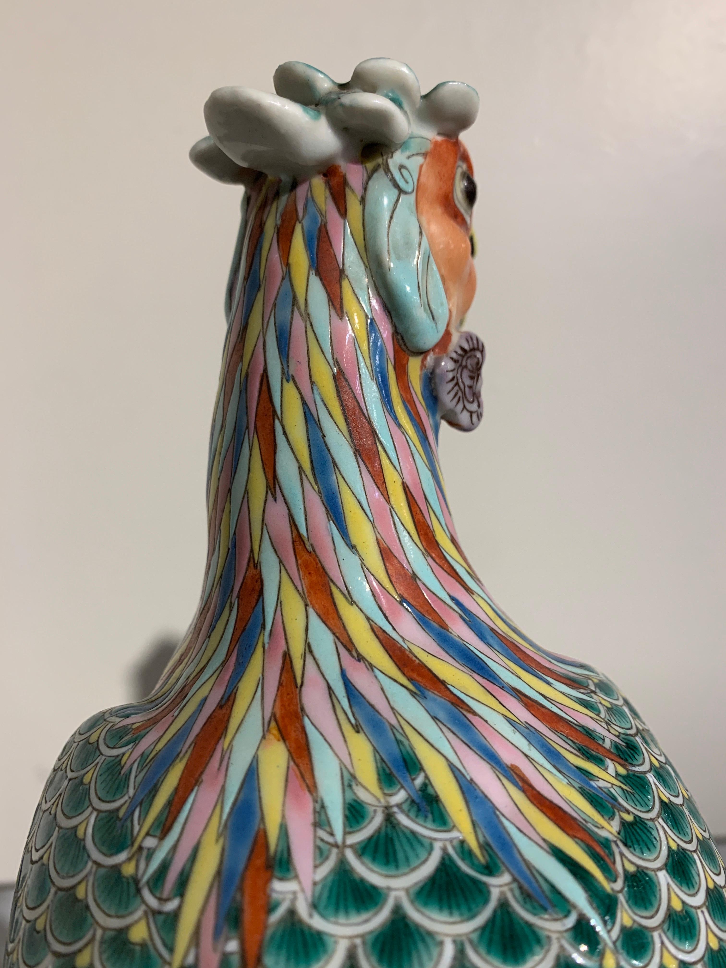 Chinese Famille Rose Porcelain Phoenix, Republic Period Early 20th Century, Pair 4