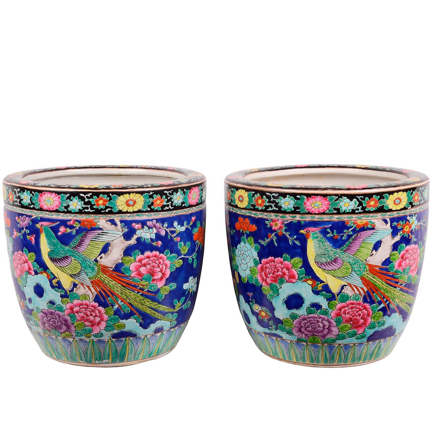 Pair of Japanese late 19th Century Jardinières For Sale