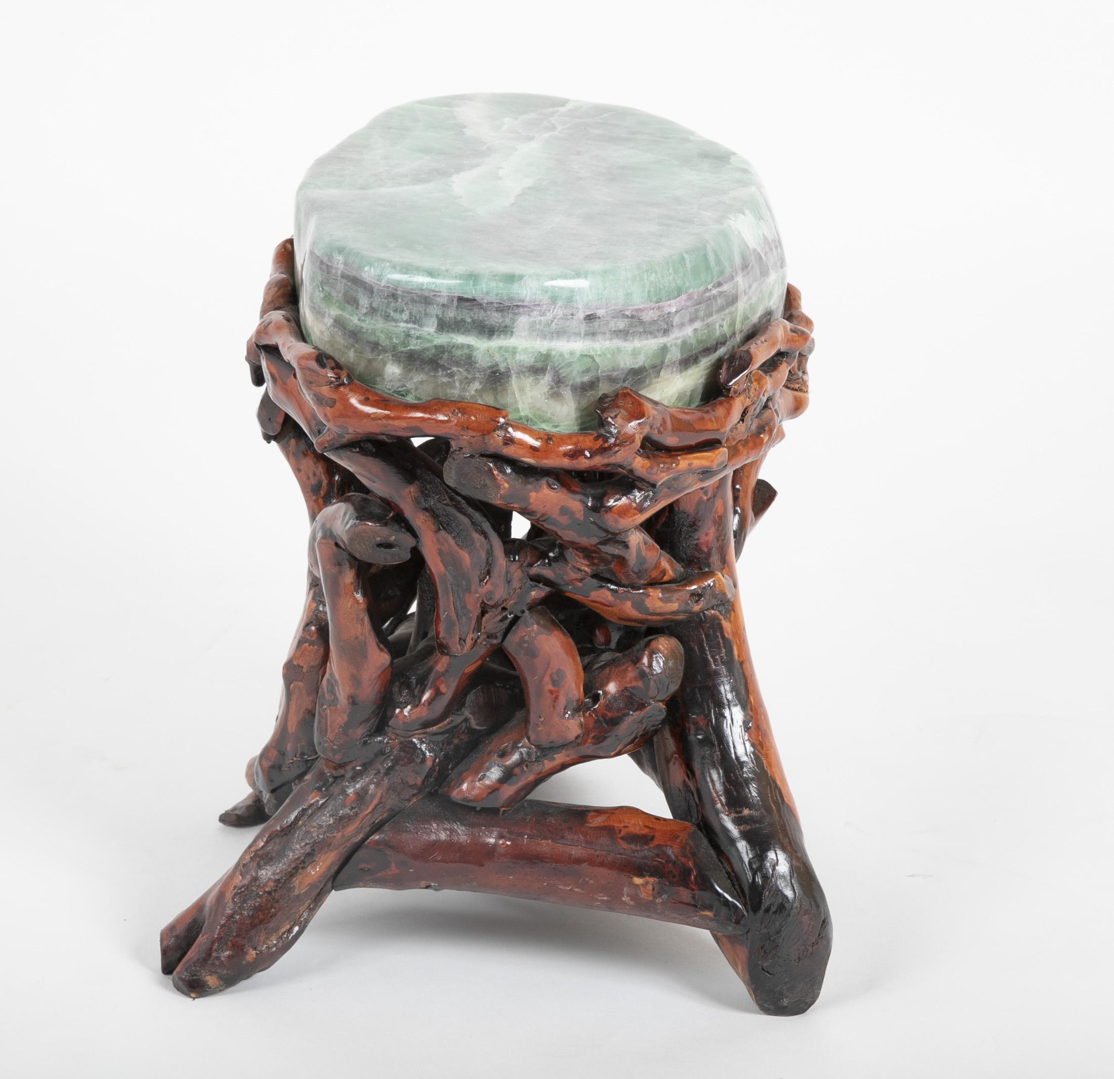 Pair of Chinese Fluorite Root Stools 1