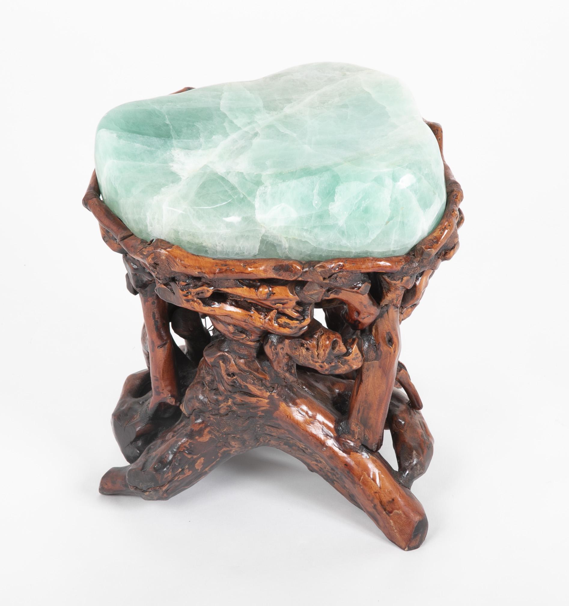Pair of Chinese Fluorite Root Stools 2