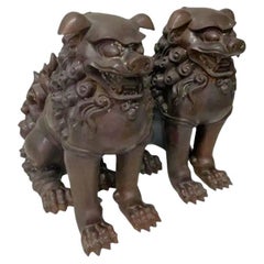 Pair Chinese Foo Lion Figures