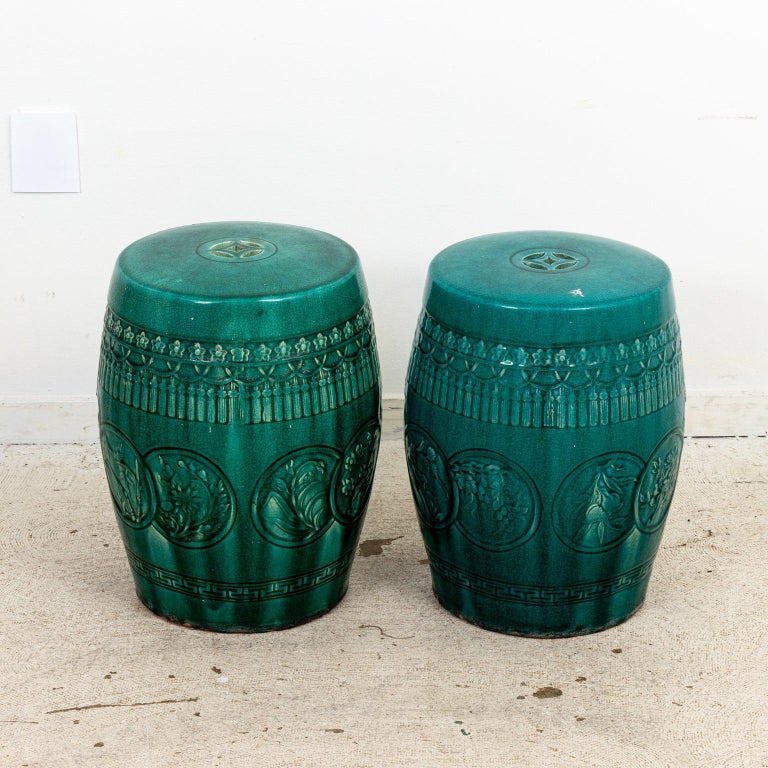 Pair Chinese Garden Stools For Sale at 1stDibs