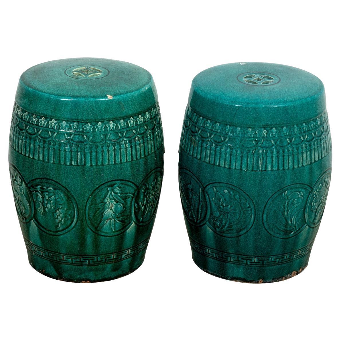Pair Chinese Garden Stools For Sale