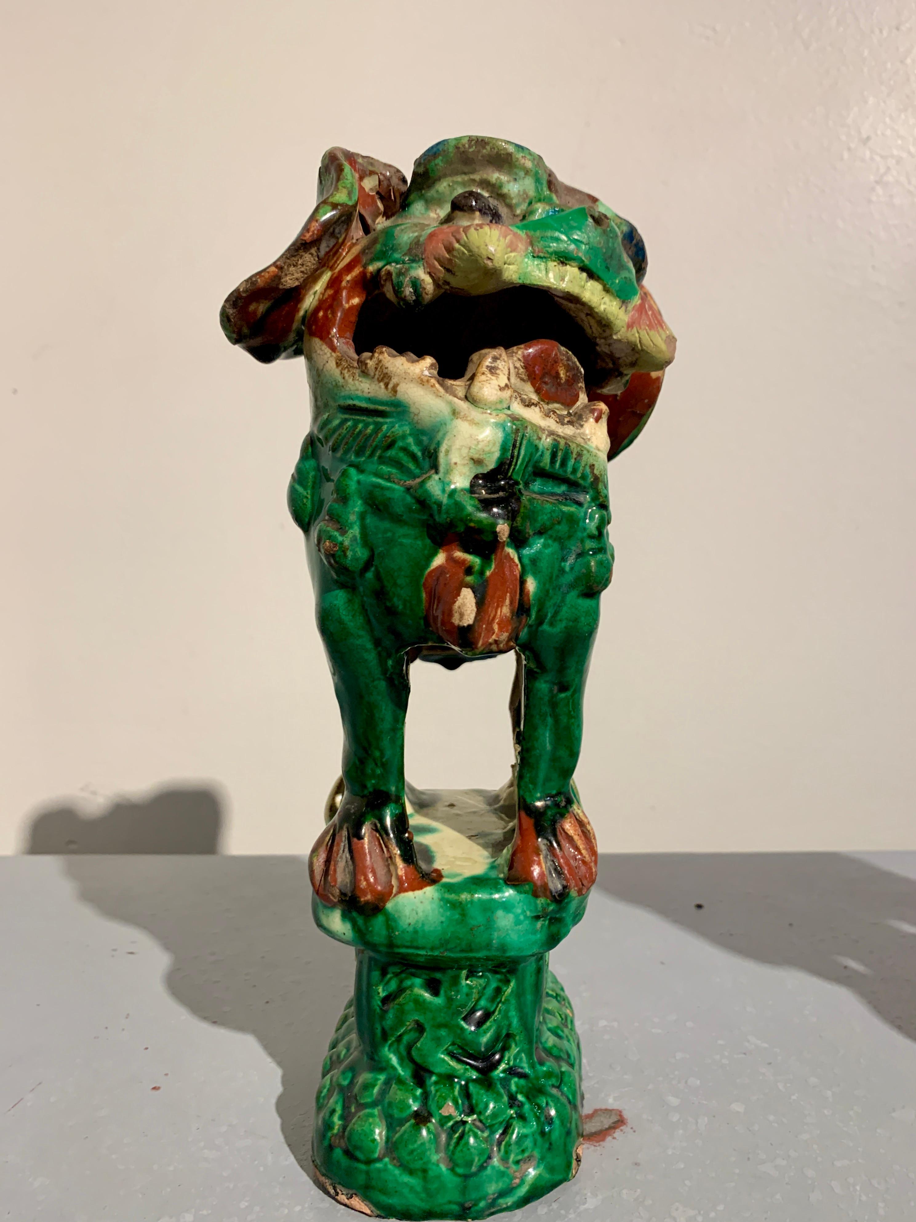 Pair Chinese Green Glazed Foo Dogs, Qing Dynasty, circa 1900, China 4