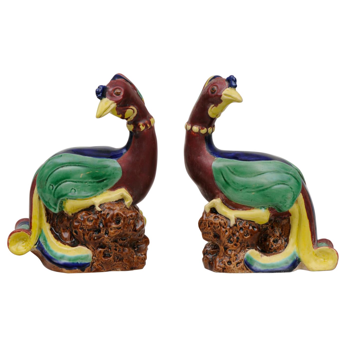 Pair of Chinese Phoenix Birds, circa 1840 For Sale
