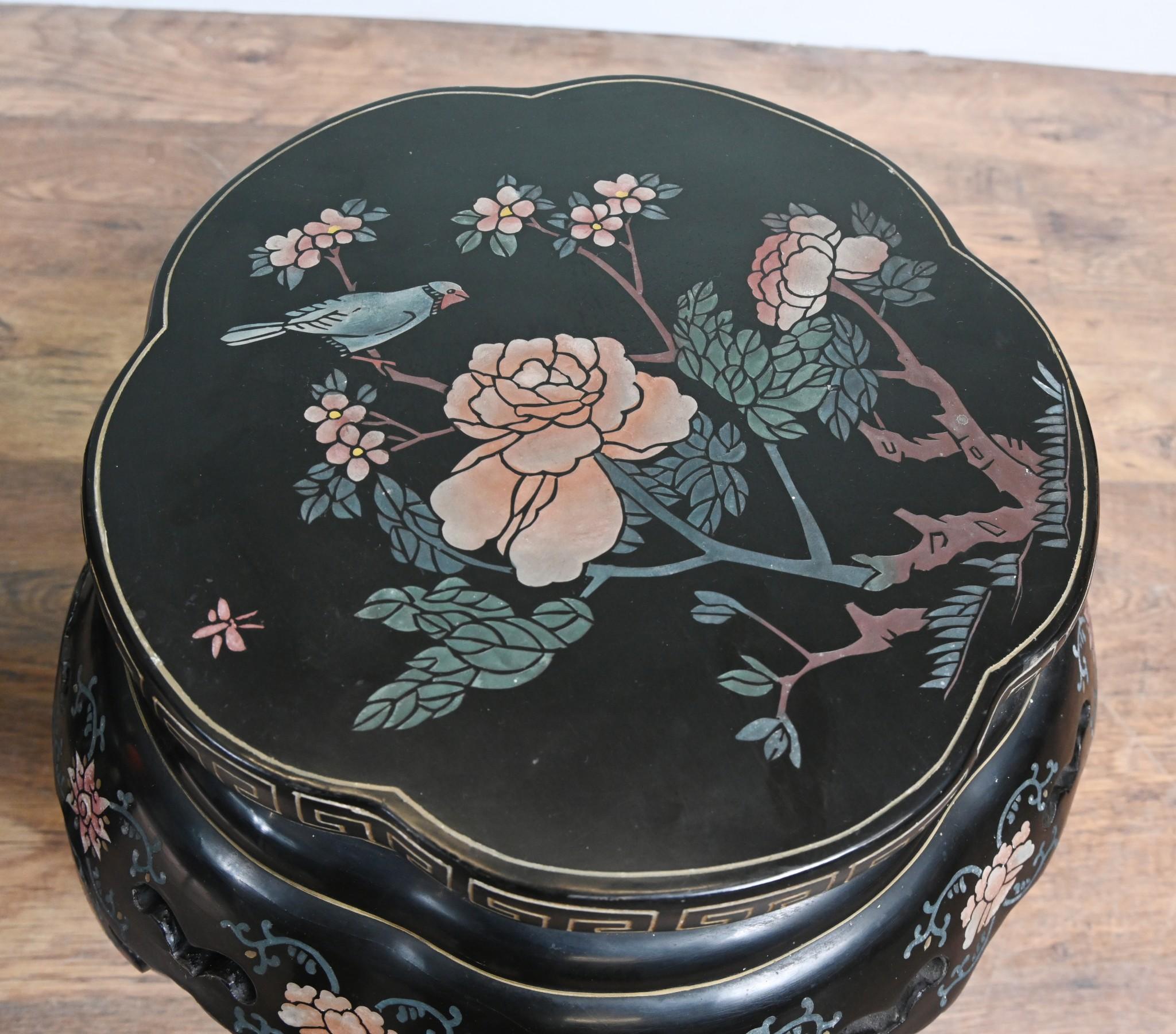 Superbe paire de tabourets ou supports de pots en bois dur chinois
Avec des décorations florales partout
Circa 1920
Offert en grande forme, prêt à être utilisé immédiatement à la maison.
Nous expédions aux quatre coins de la planète - veuillez nous