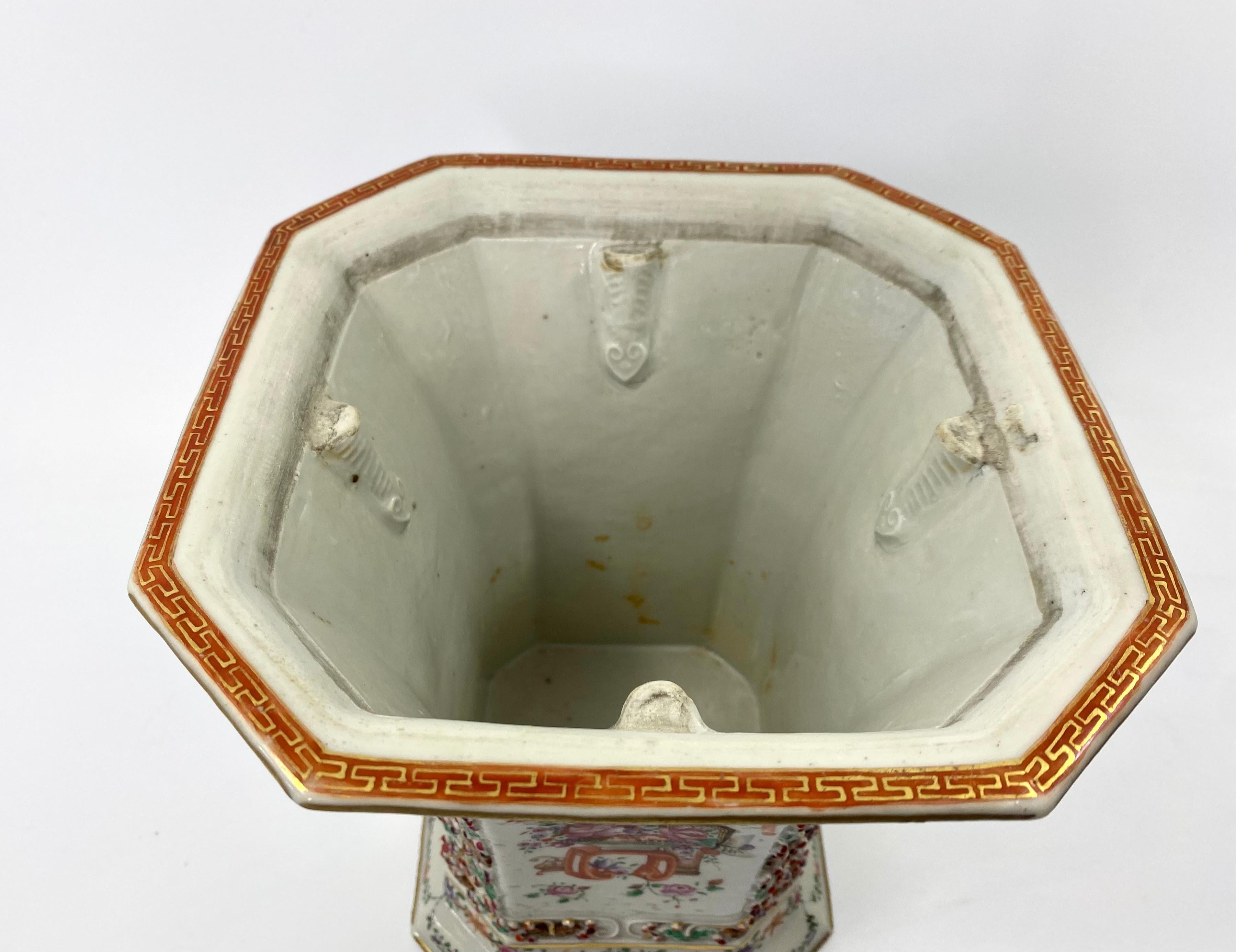 Pair Chinese Porcelain Bough Pots & Covers, c. 1760, Qianlong Period 5