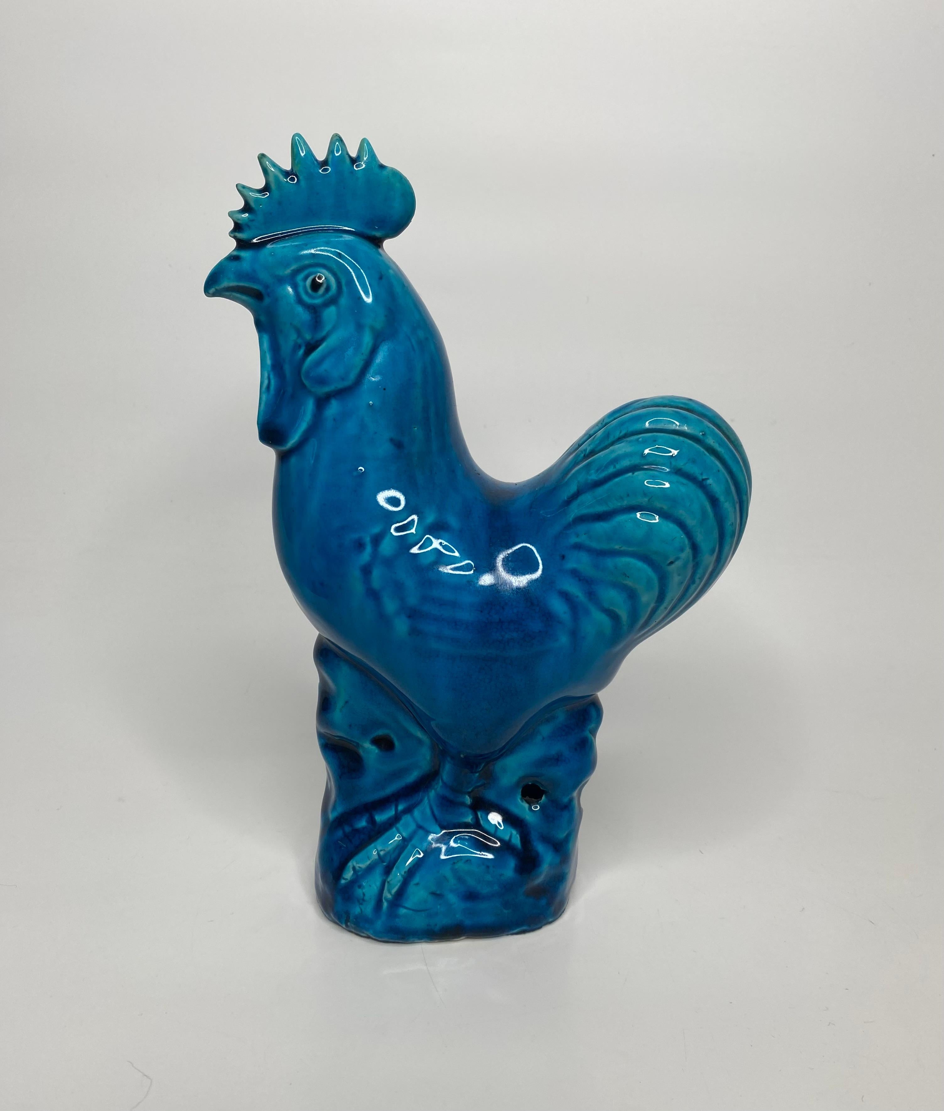 Pareja de gallos de porcelana china, c. 1880, dinastía Qing. Chino en venta