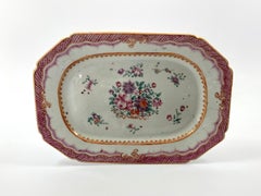 Pair Chinese Porcelain Famille Rose Platters, c. 1760, Qianlong Period