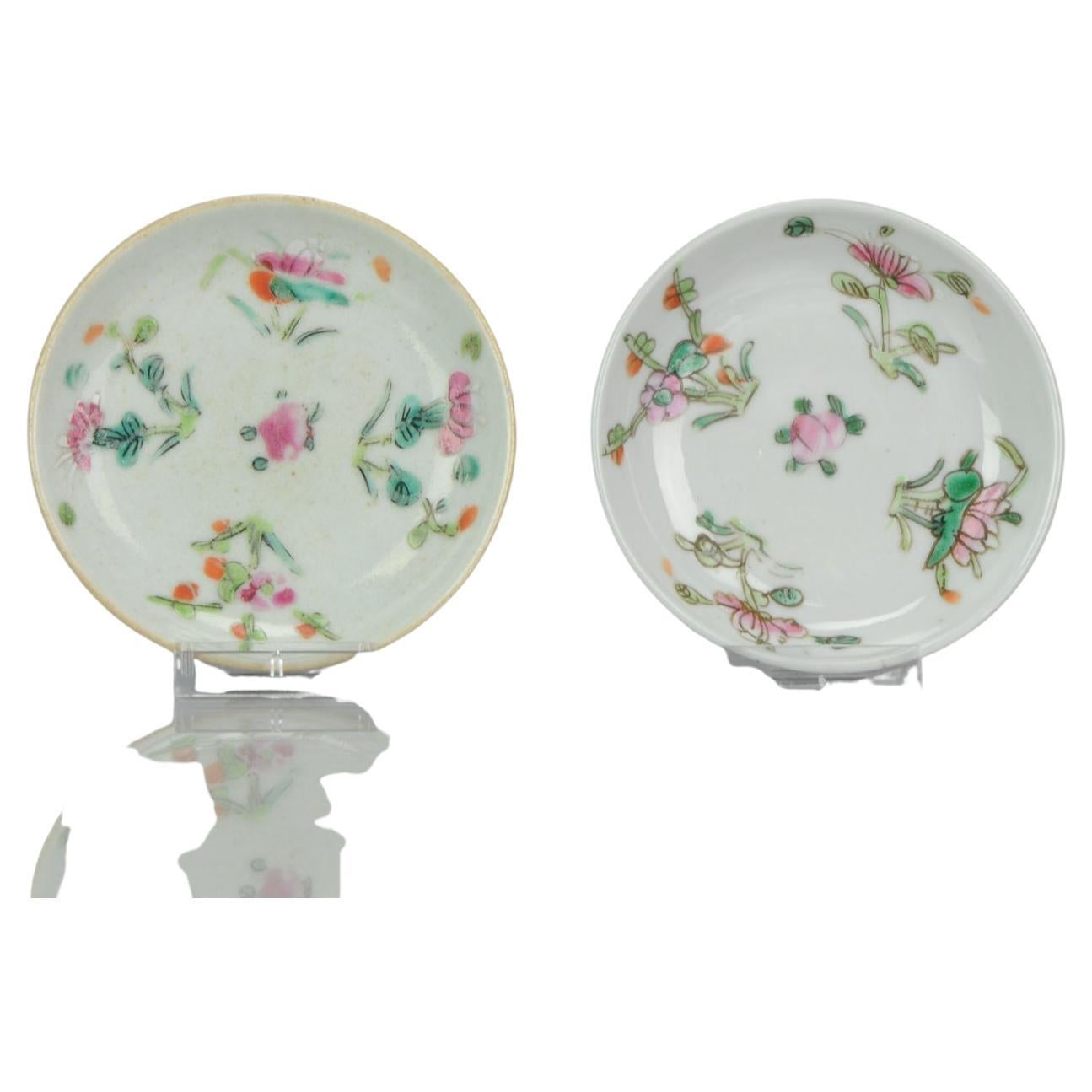 Pair Chinese Porcelain Kitchen Ch'ing Qing Plates South East Asia Market, 19th C For Sale