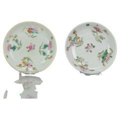 Pair Chinese Porcelain Kitchen Ch'ing Qing Plates South East Asia Market, 19th C