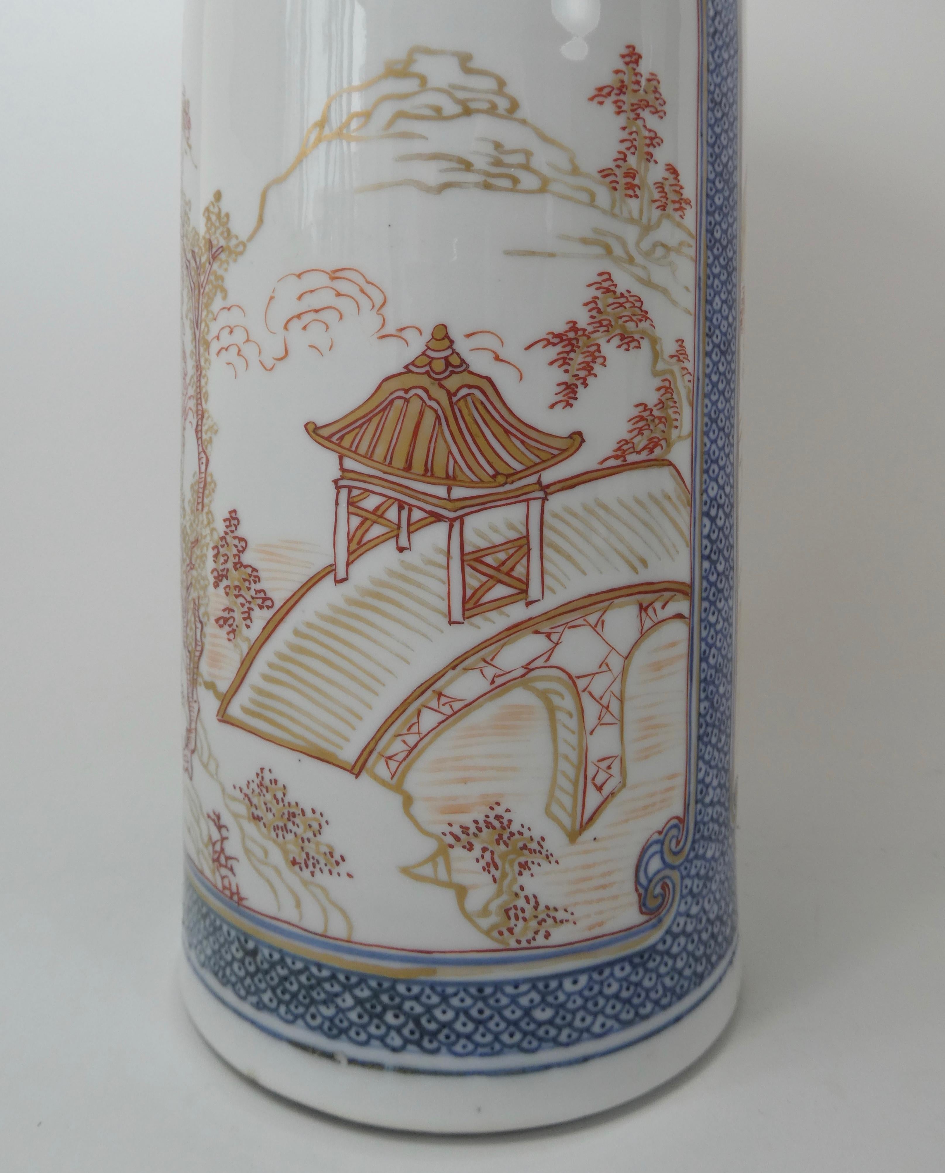 Fired Pair of Chinese Porcelain ‘Rouge de Fer’ Decorated Vases, c. 1700. Kangxi.