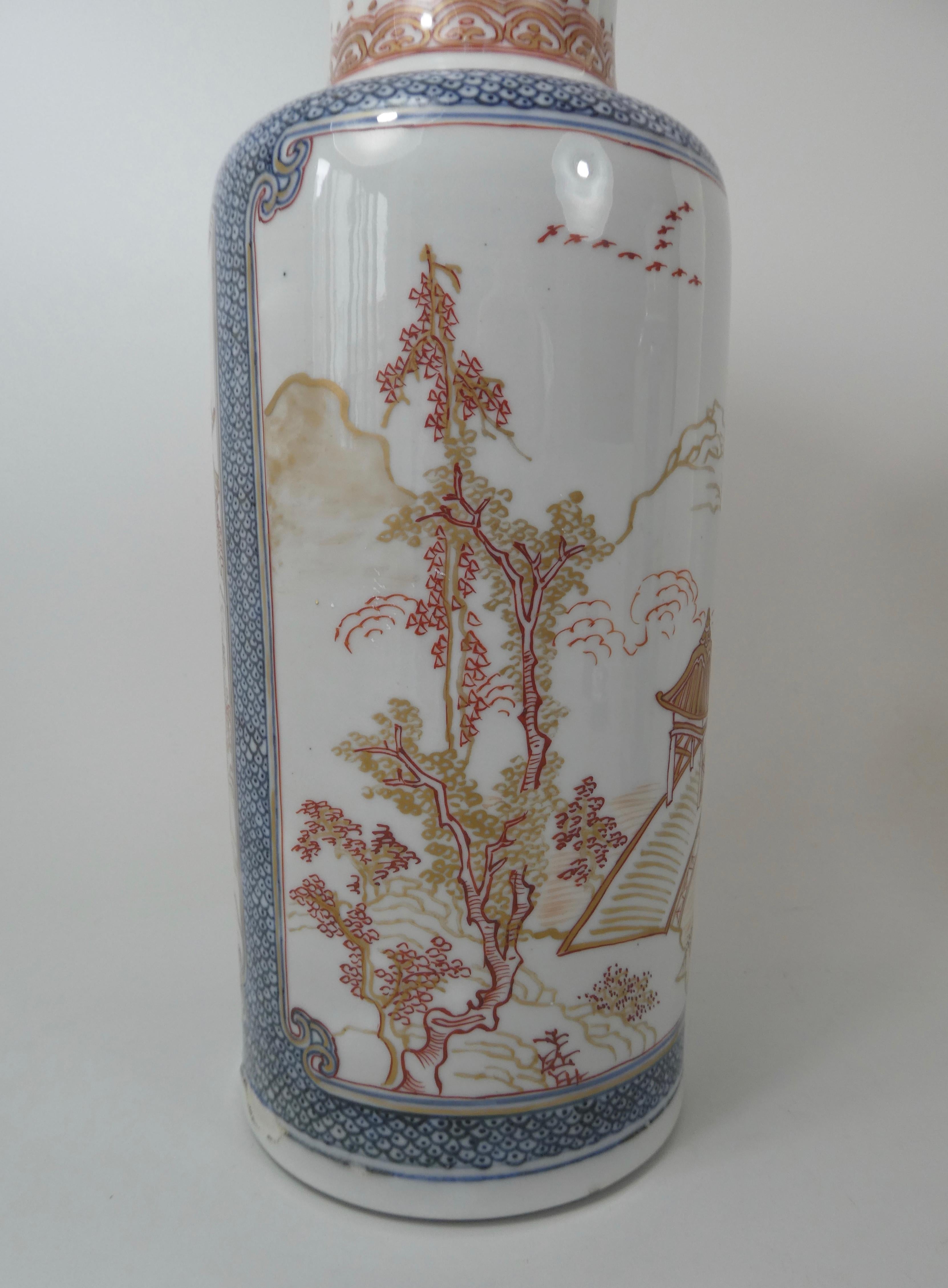 Pair of Chinese Porcelain ‘Rouge de Fer’ Decorated Vases, c. 1700. Kangxi. In Good Condition In Gargrave, North Yorkshire