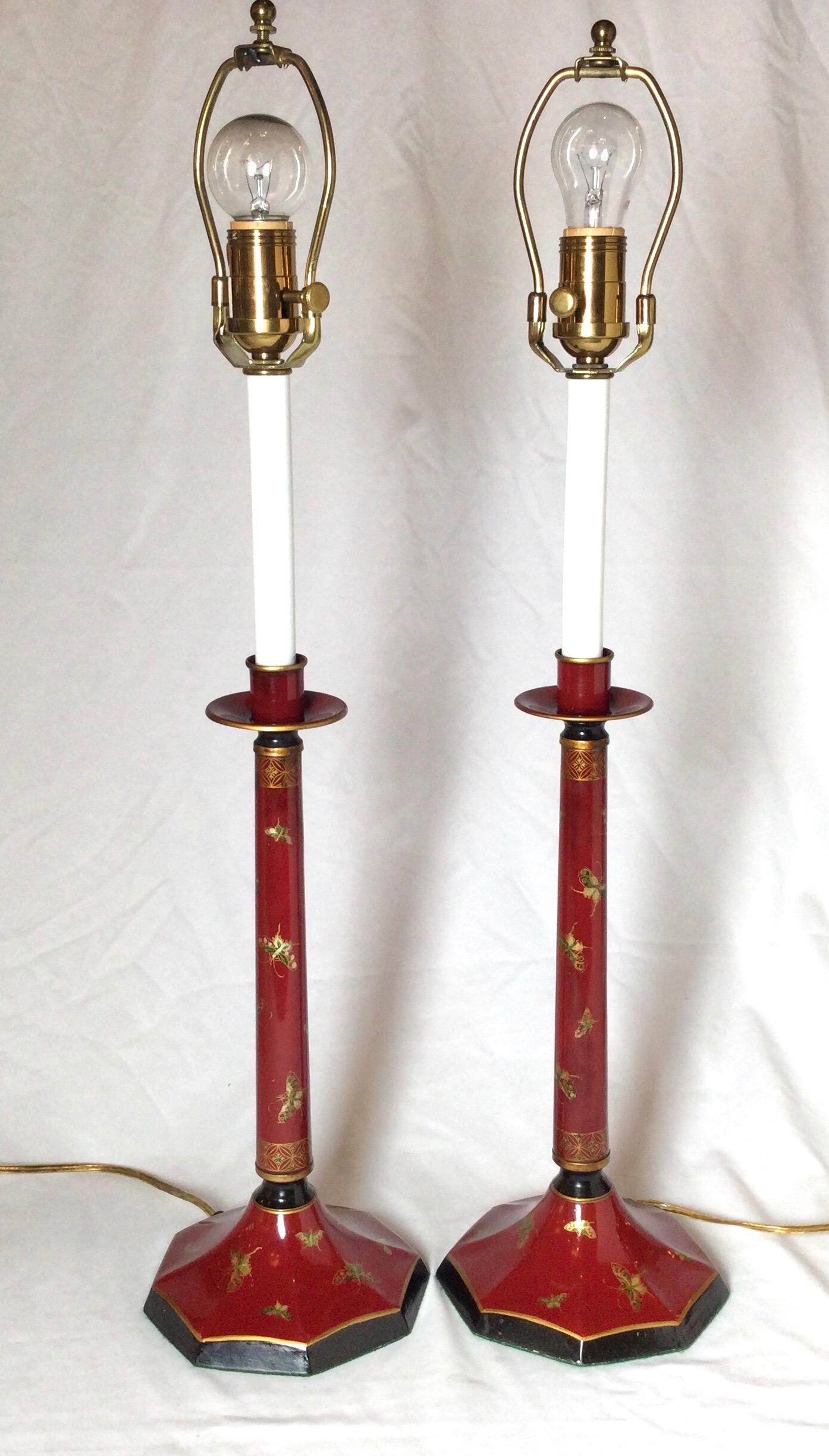 red buffet lamps