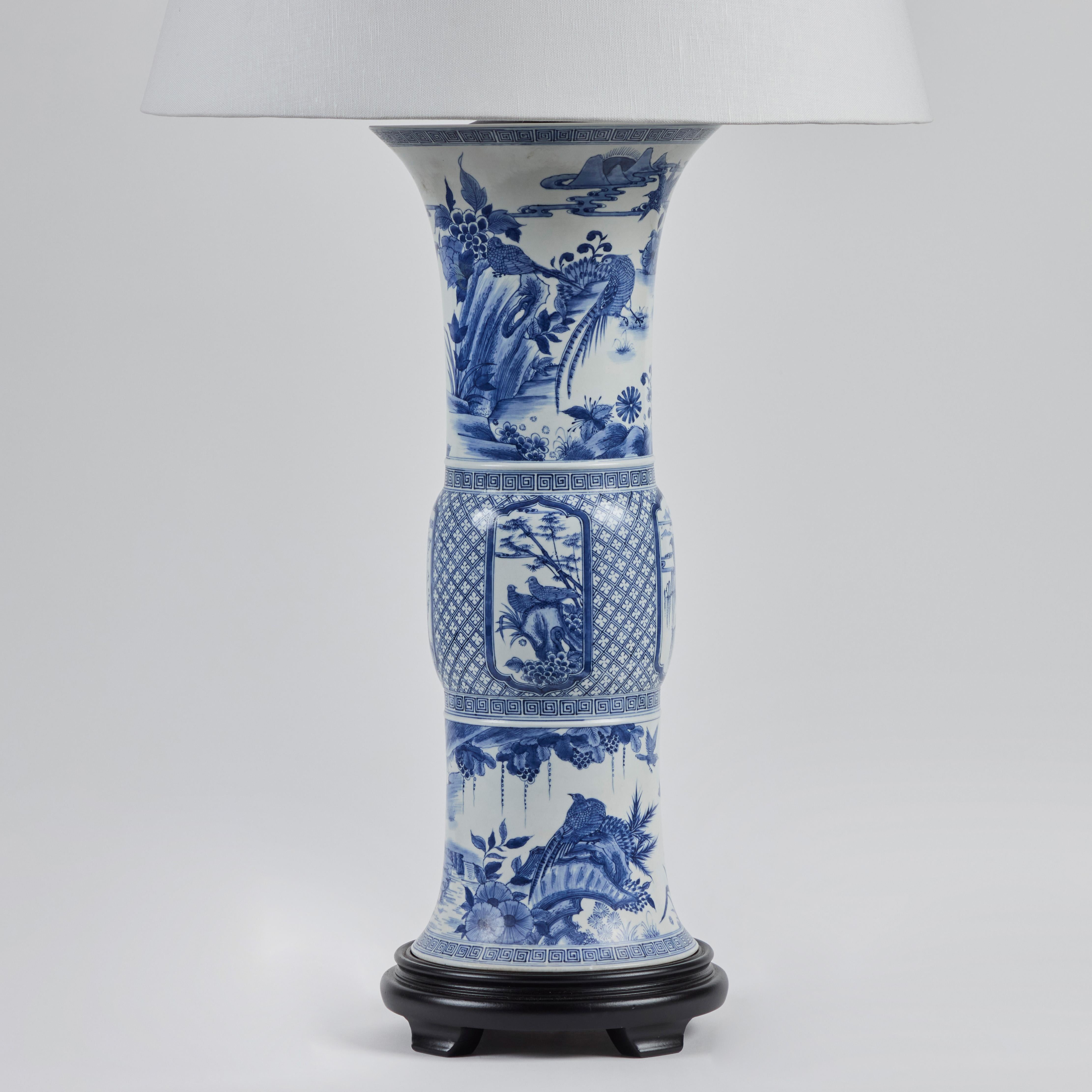 Chinoiserie Pair Chinese  Republic Period Porcelain Vases as Lamps For Sale