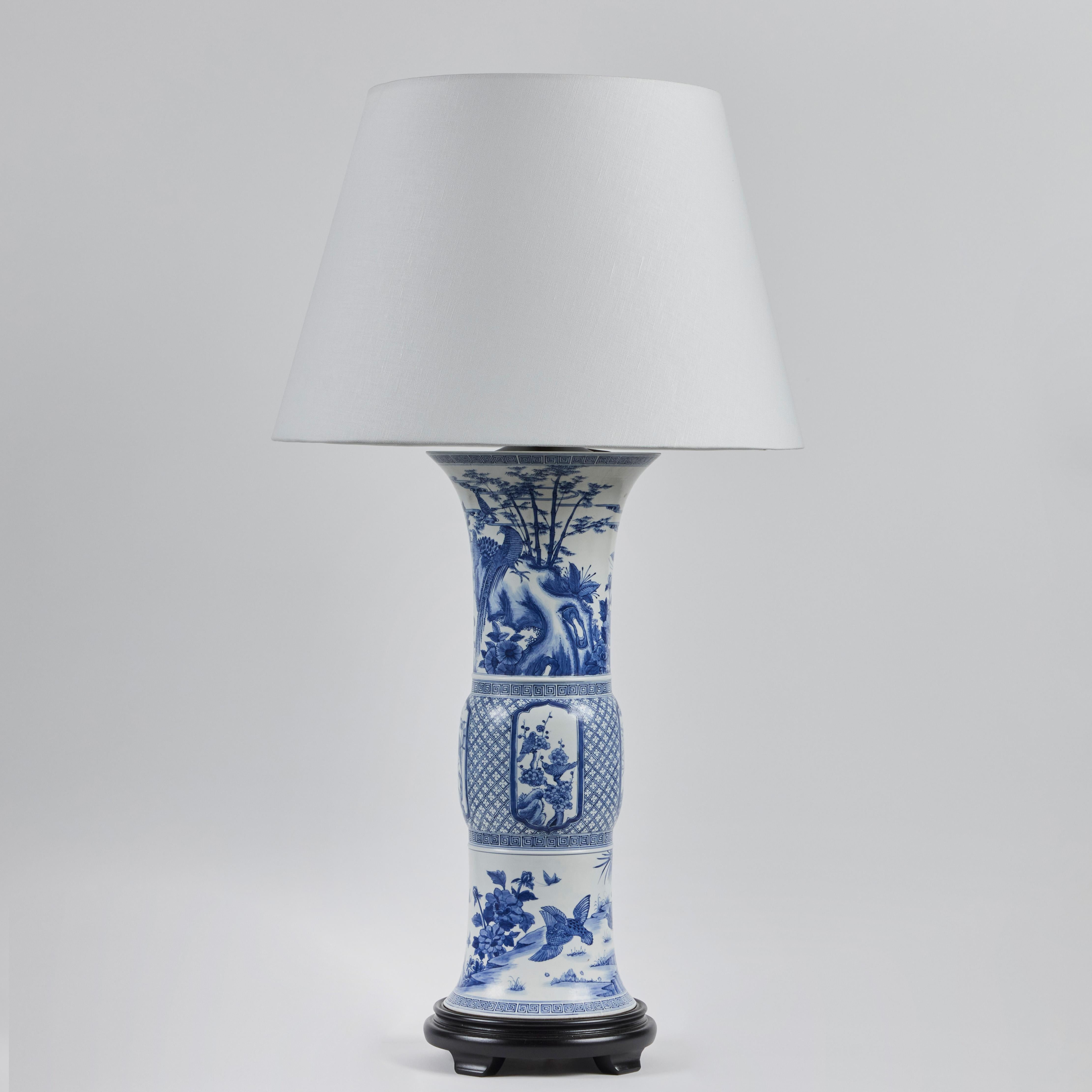 20th Century Pair Chinese  Republic Period Porcelain Vases as Lamps For Sale