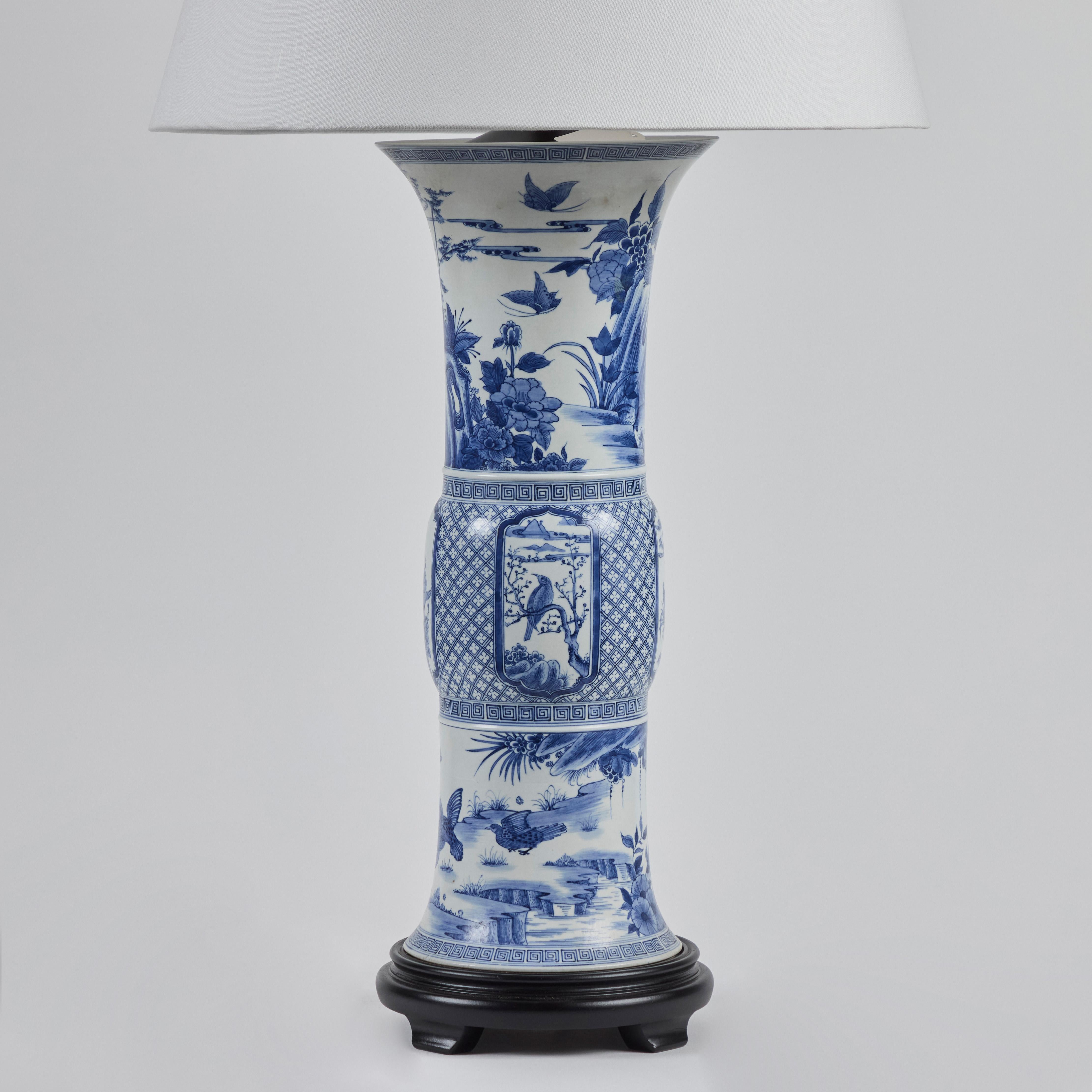 Pair Chinese  Republic Period Porcelain Vases as Lamps For Sale 2