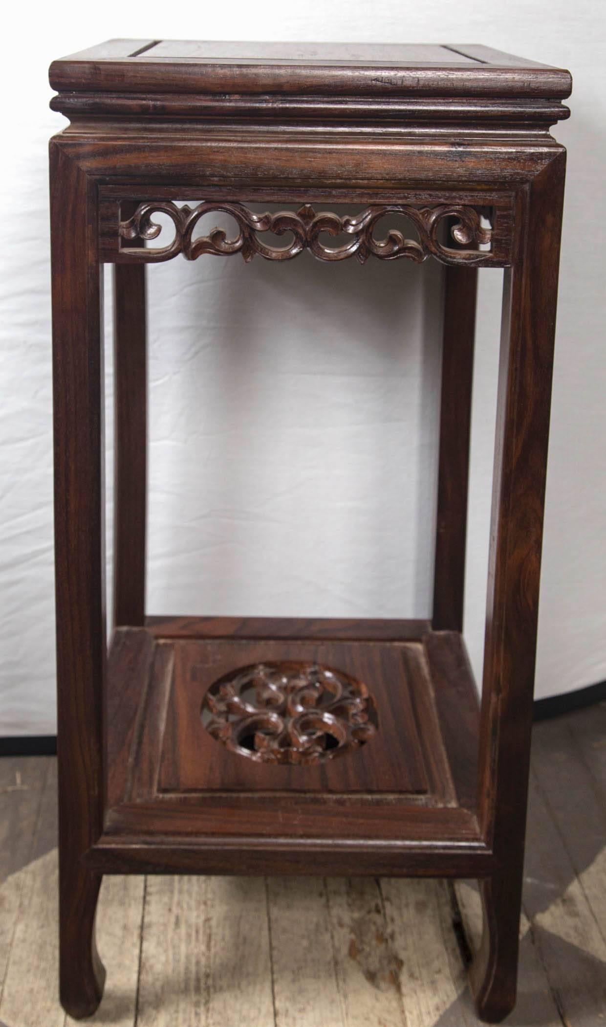 Pair of Chinese Rosewood Stands In Excellent Condition In Woodbury, CT