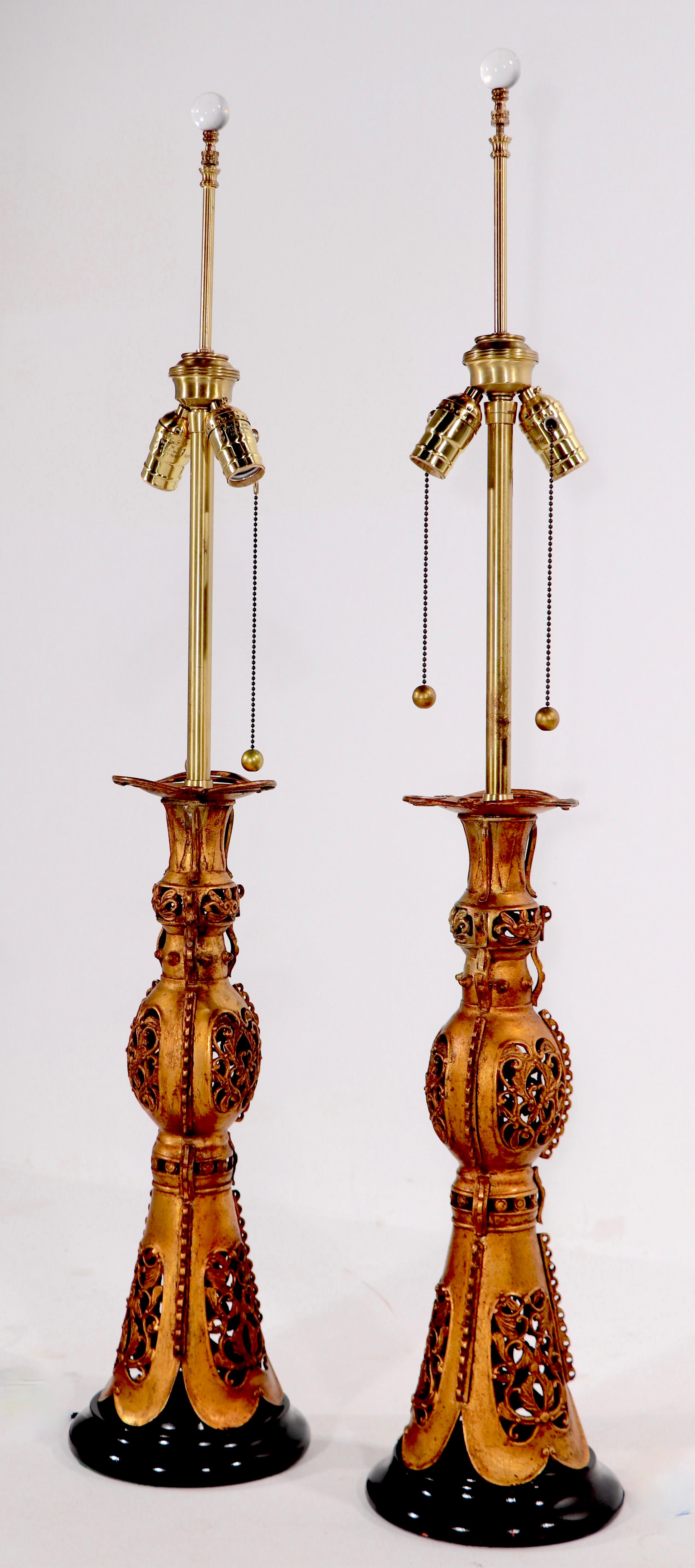 Pair Chinese Style Table Lamps by Marbro After James Mont In Good Condition For Sale In New York, NY