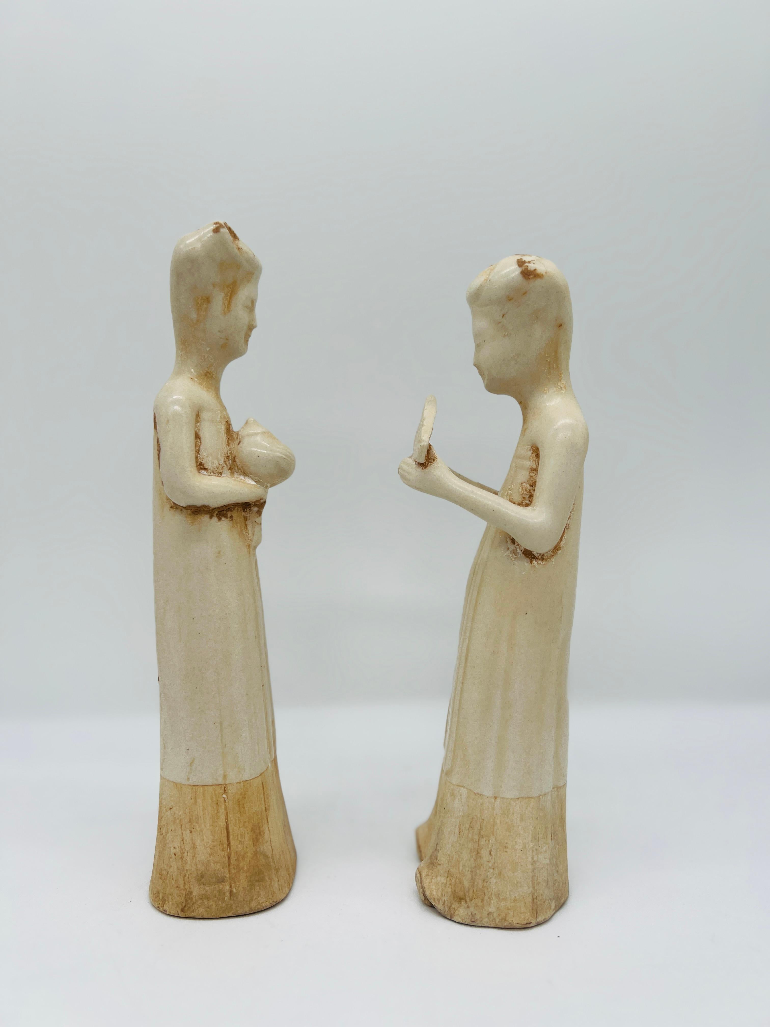 Paire de statues mortuaires en terre cuite de style chinois de la Dynasty Tang Bon état - En vente à Atlanta, GA