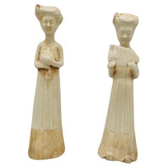 Pair, Chinese Tang Dynasty Style Terra Cotta Mortuary Statues