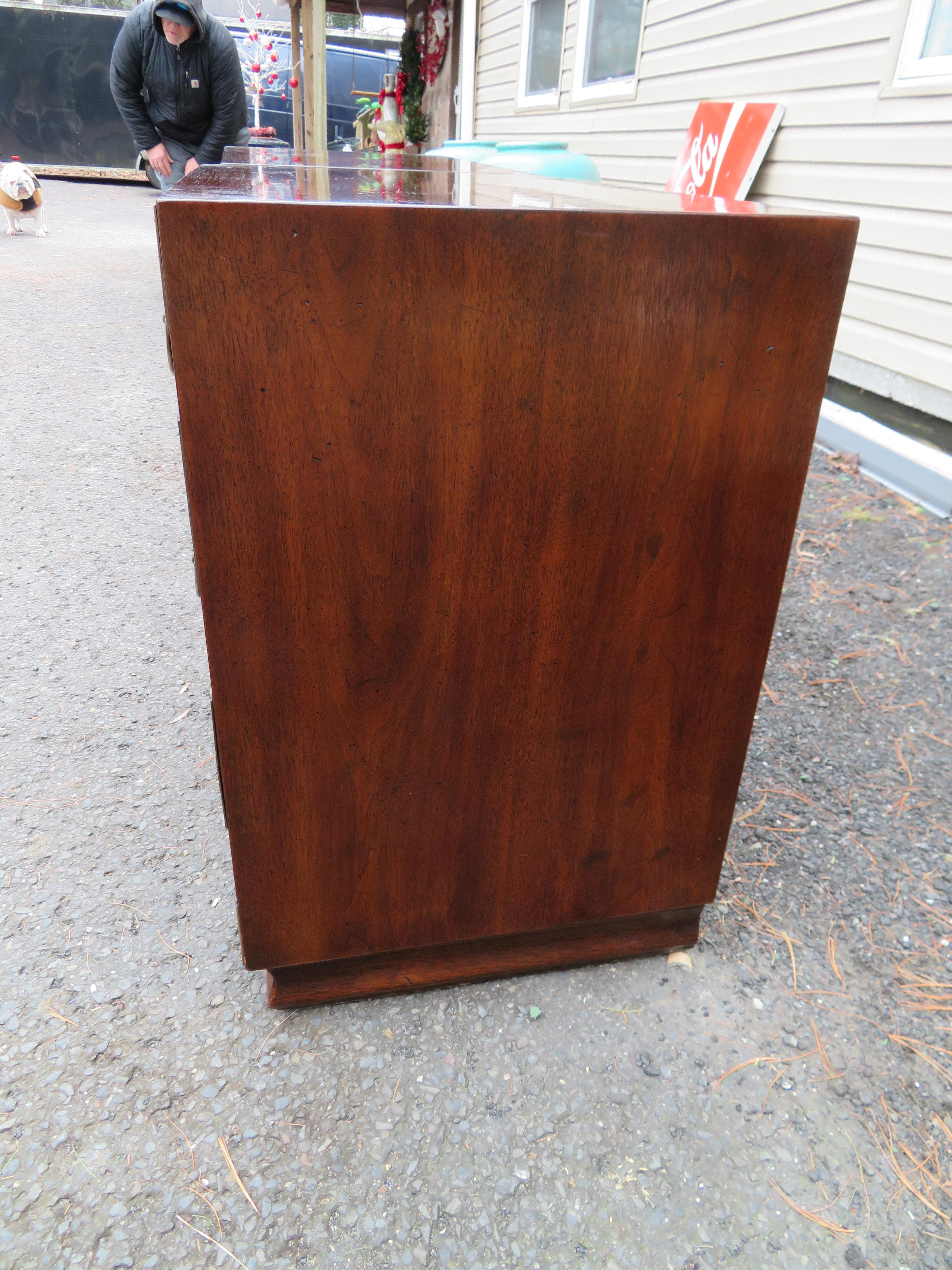 Pair Chinoiserie Henredon Tansu Campaign Chests Nightstands Mid-Century Modern 10
