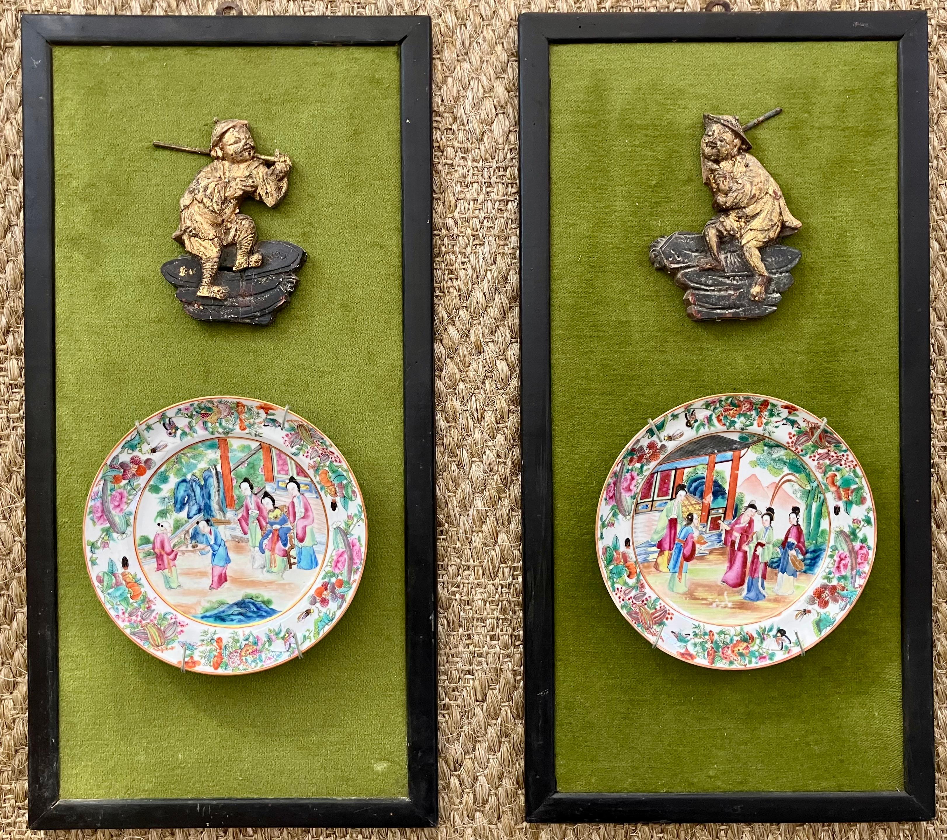 Par Paneles Chinoiserie Dorado en venta