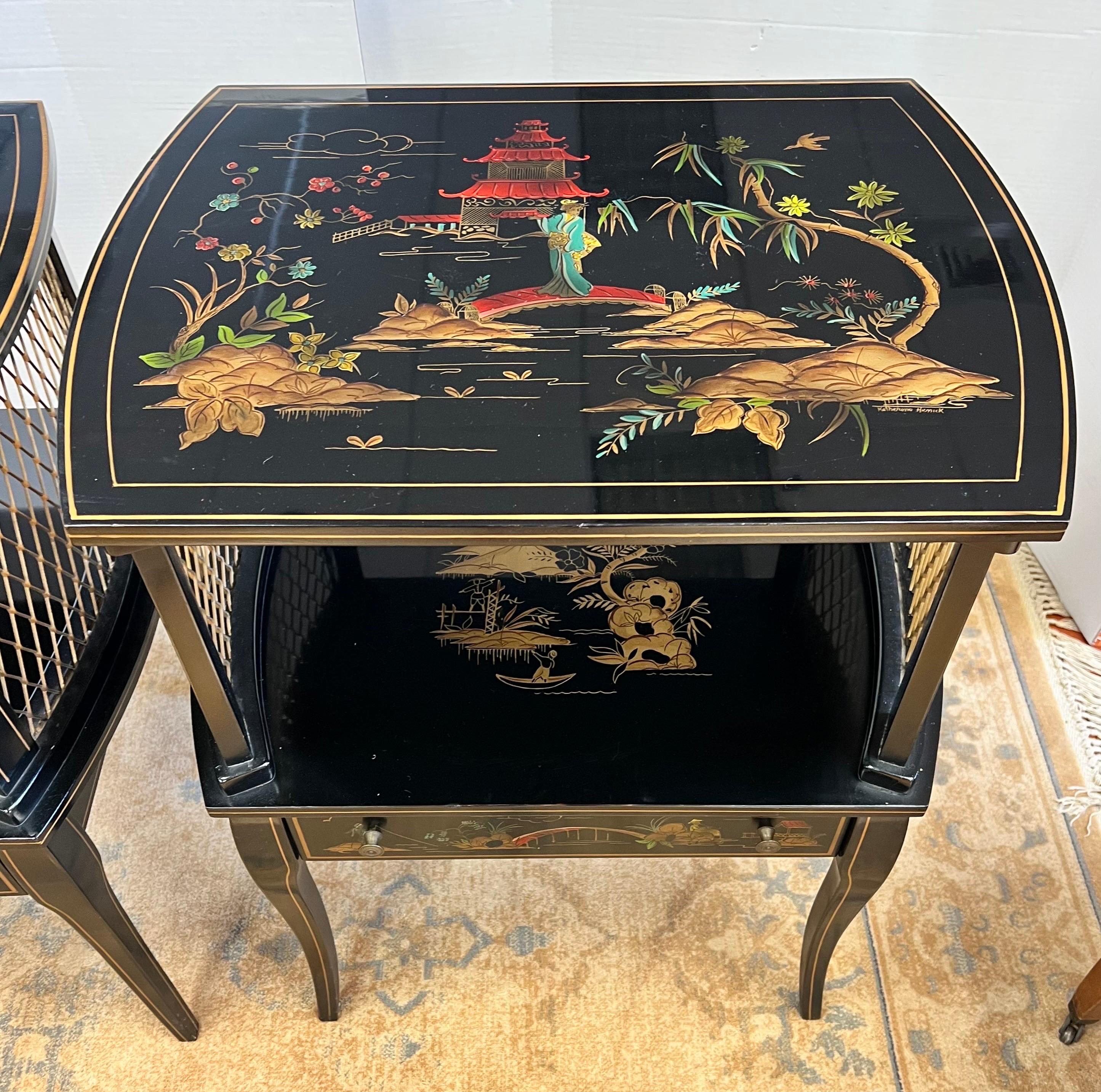 Chinese Pair Chinoiserie Tables