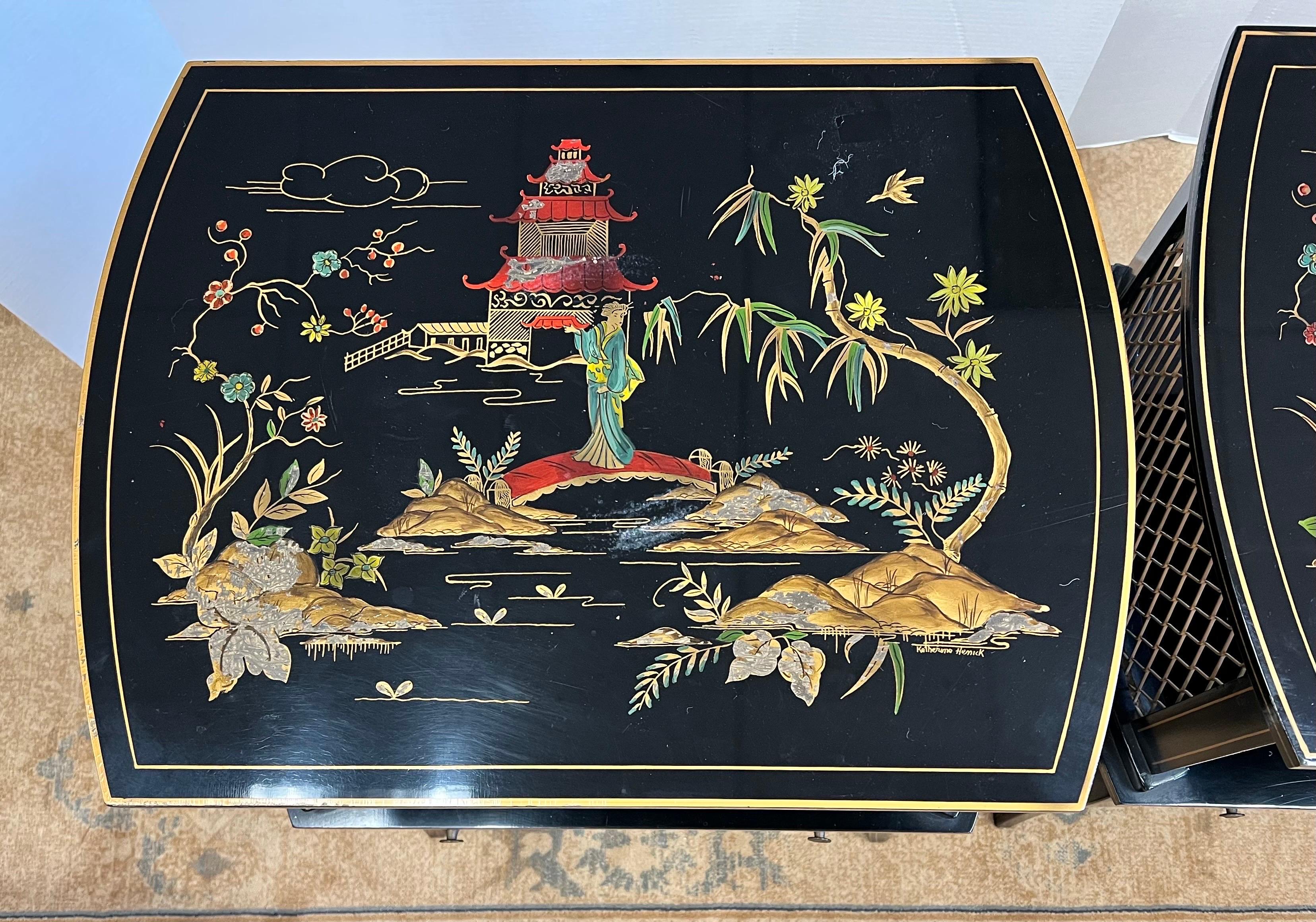20th Century Pair Chinoiserie Tables